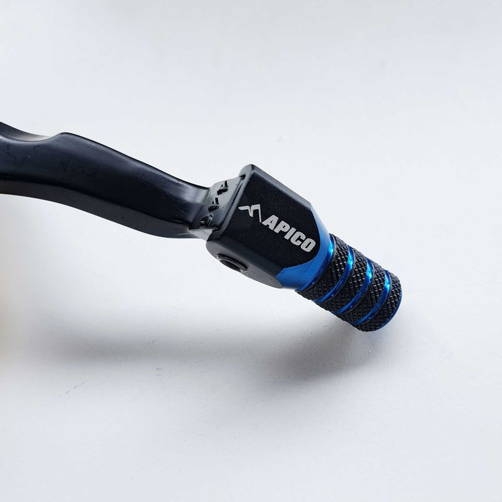 Apico - Gear Lever - Elite - KTM SX85 18-27, SX125/150 17-22, EXC150 17-23, XC-W125/150 17-22, Husqvarna TC85 18-27, TC125 17-22, TE150 17-23, TX125 17-23, Gas Gas MC85 21-27, MC125 21-23 - Black w/Blue