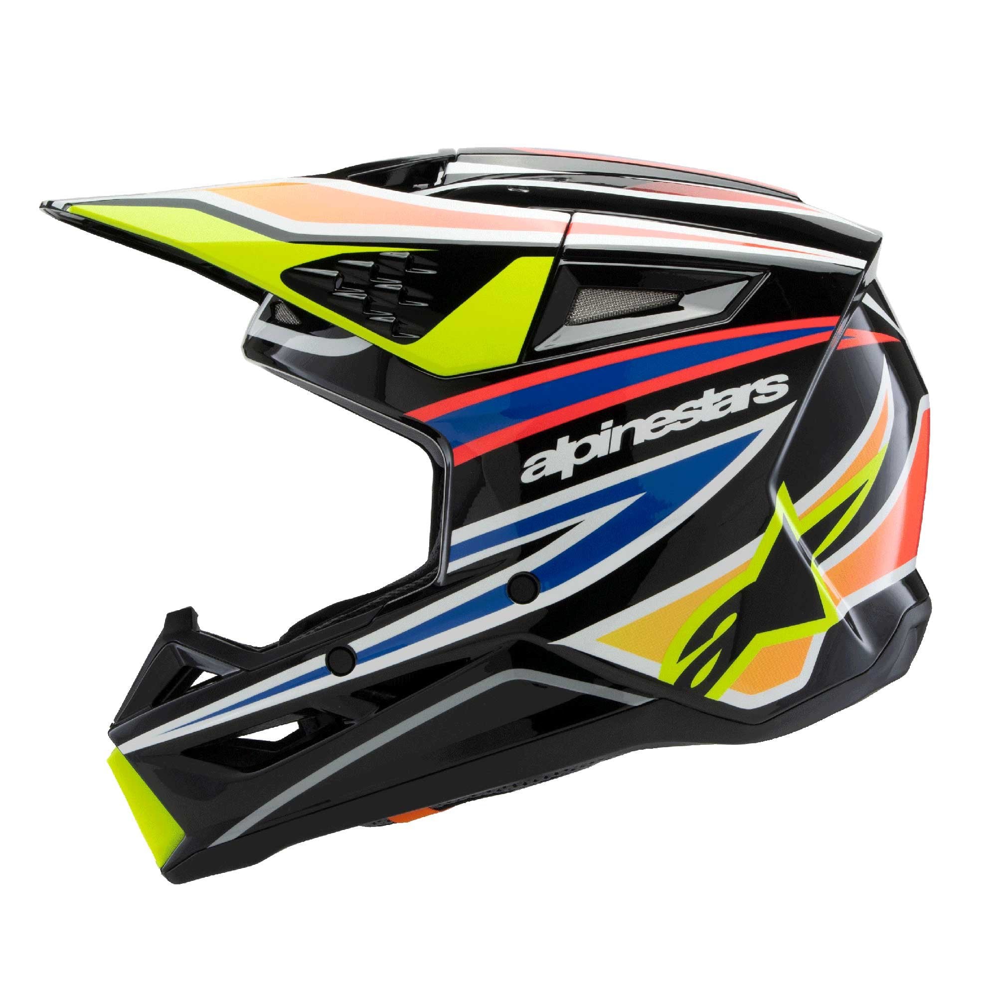 Alpinestars (MX26) Youth Helmet - S-M3 WURX ECE06 (Black/Yellow Fluo/Blue/Red Gloss)