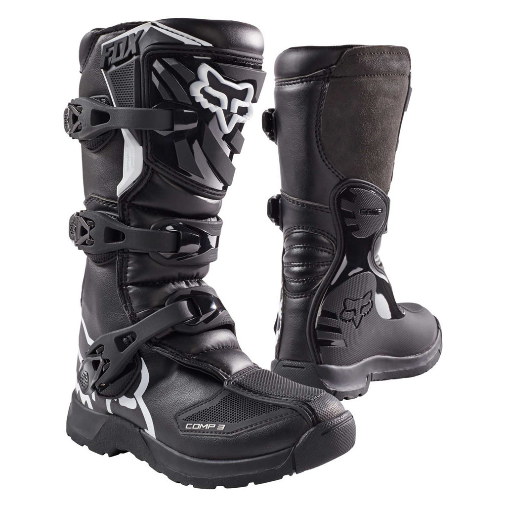 FOX Racing Youth Motocross Boots - COMP 3Y (Black)