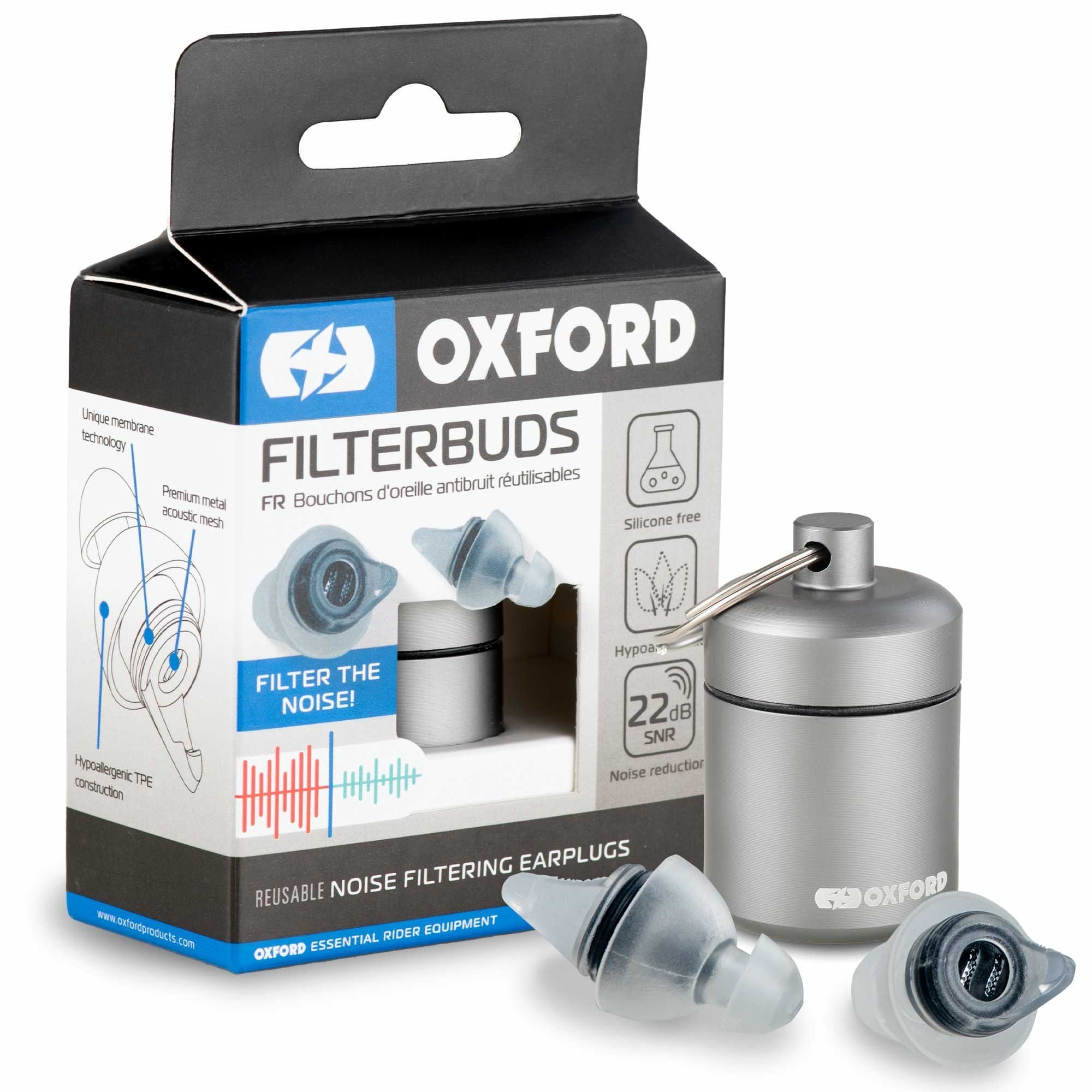 Oxford Filterbuds - Filter Ear Plugs - Regular Fit (22 SNR)