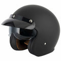 Vcan H589 Open Face Helmet inc Peak (Matte Black)