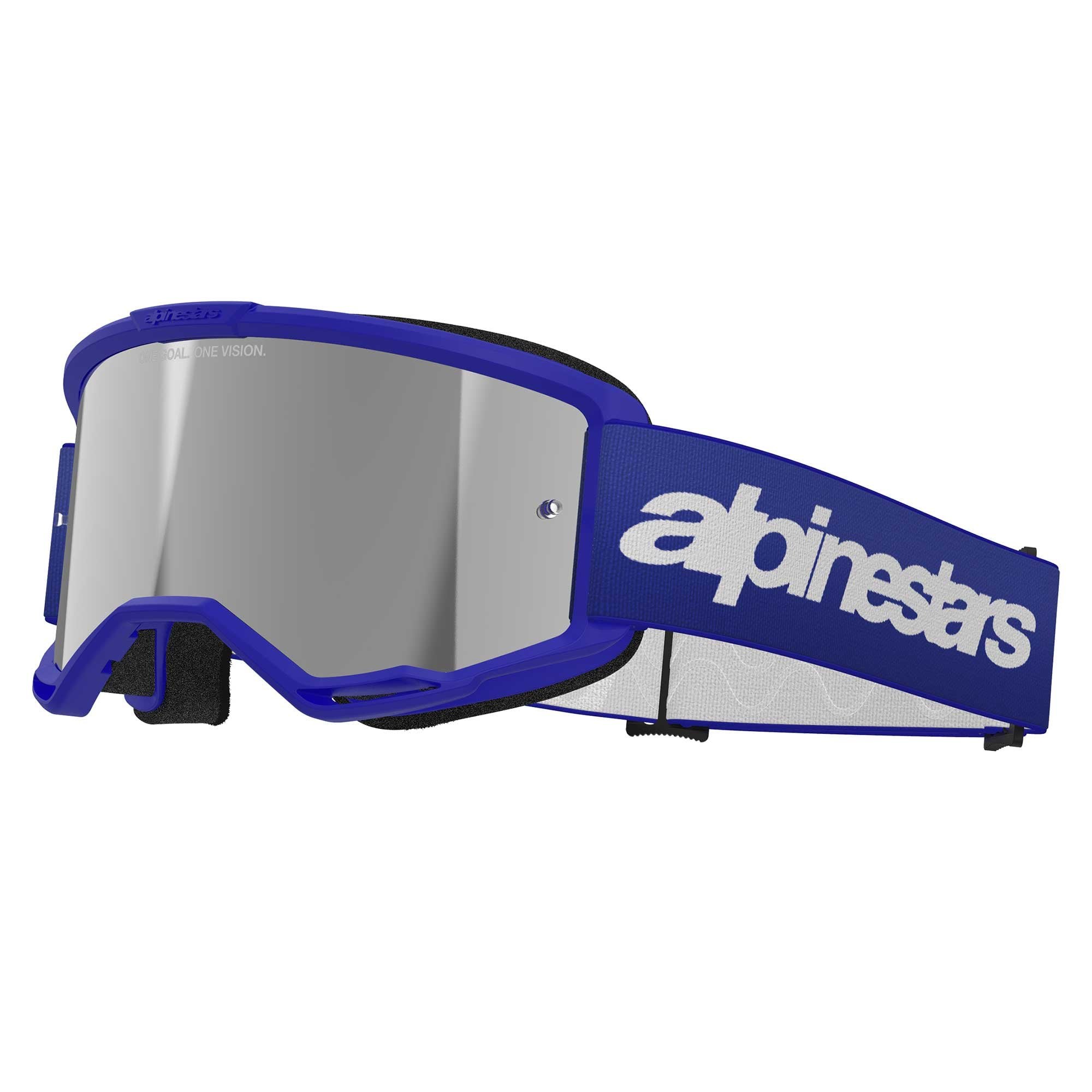 Alpinestars MX | MTB Vision 3 Goggles WORDMARK (Blue) Mirror Silver Lens