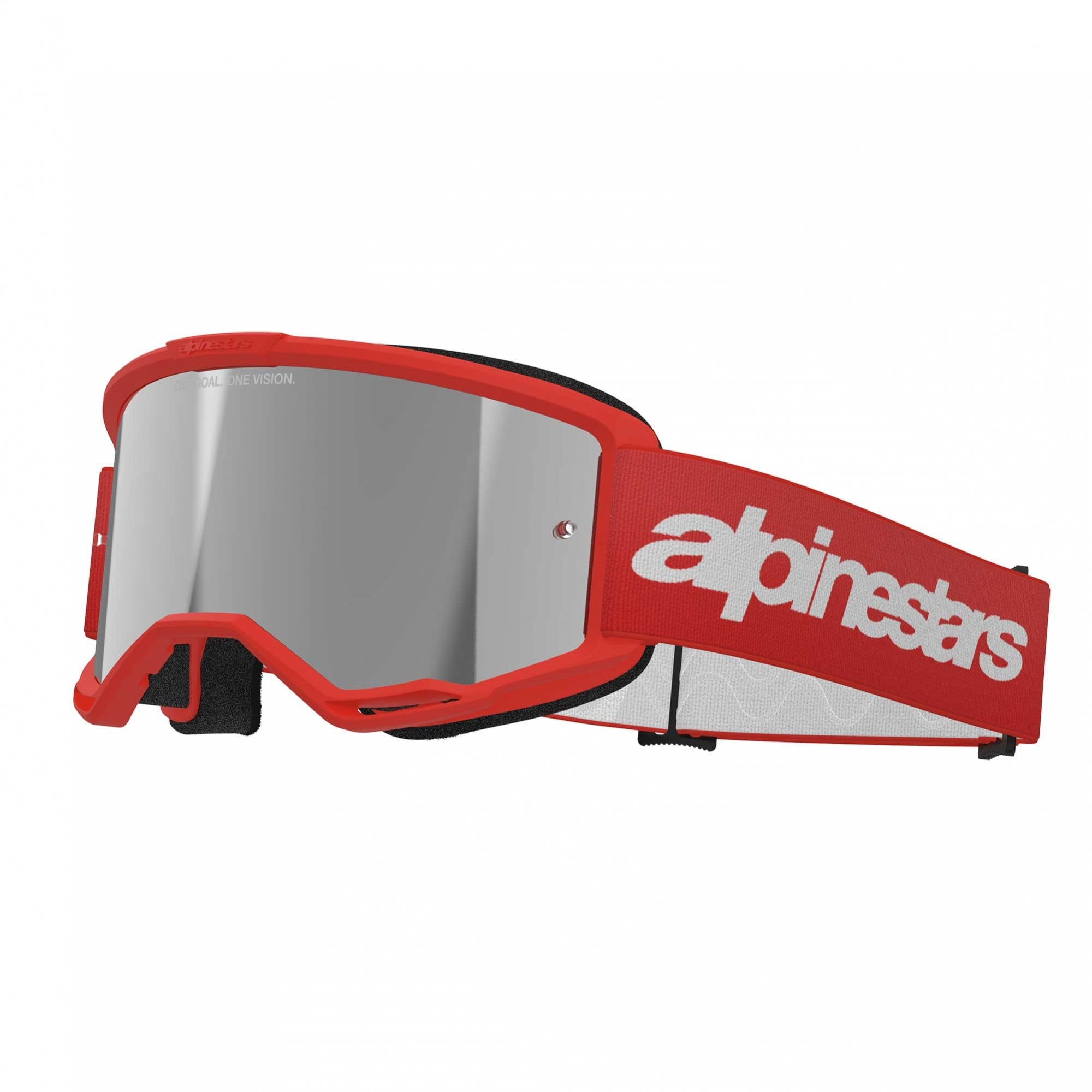 Alpinestars MX | MTB Vision 3 Goggles WORDMARK (Red) Mirror Silver Lens