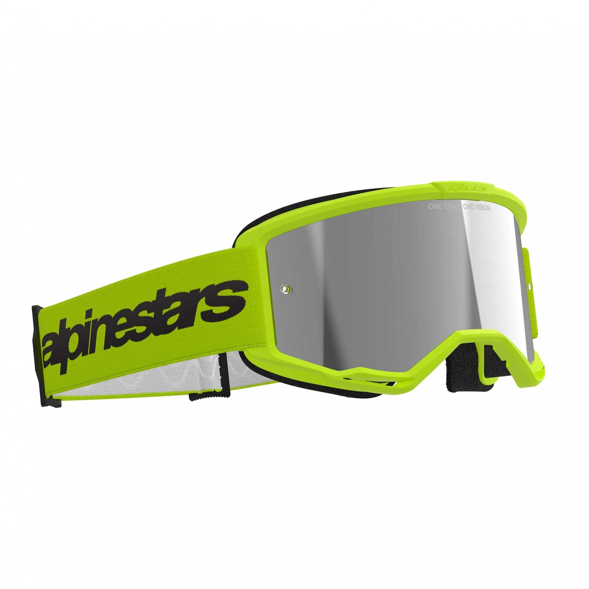 Alpinestars MX | MTB Vision 3 Goggles WORDMARK (Yellow Fluo) Mirror Silver Lens