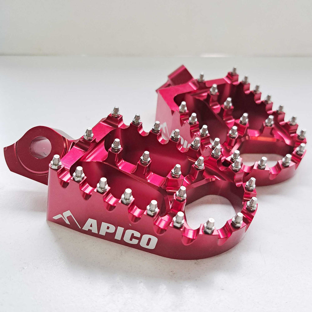Apico - Foot Pegs - X-Treme - RMZ250 10-26, RMZ450 10 & 12-26 - Red