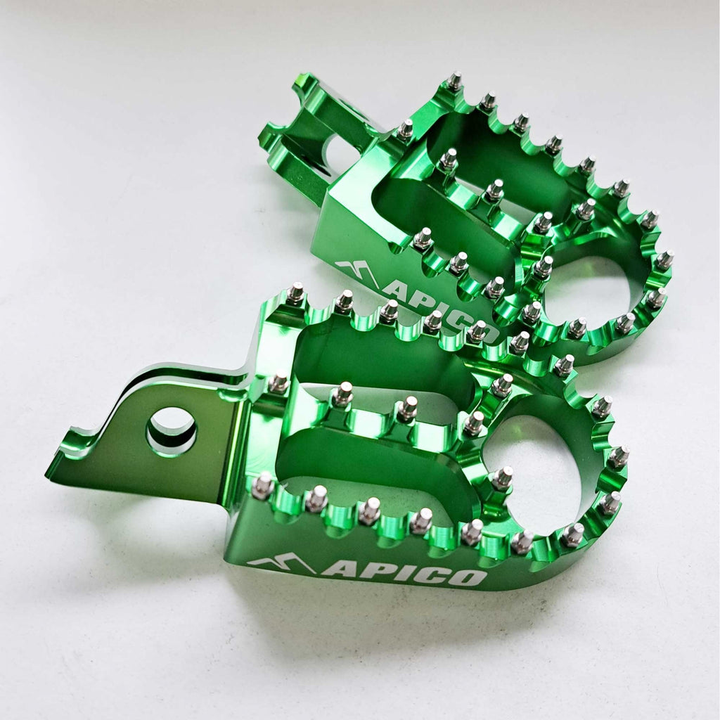 Apico - Foot Pegs - X-Treme - KXF250 06-26, KXF450 07-26, KXF250/450XC 21-26 - Green