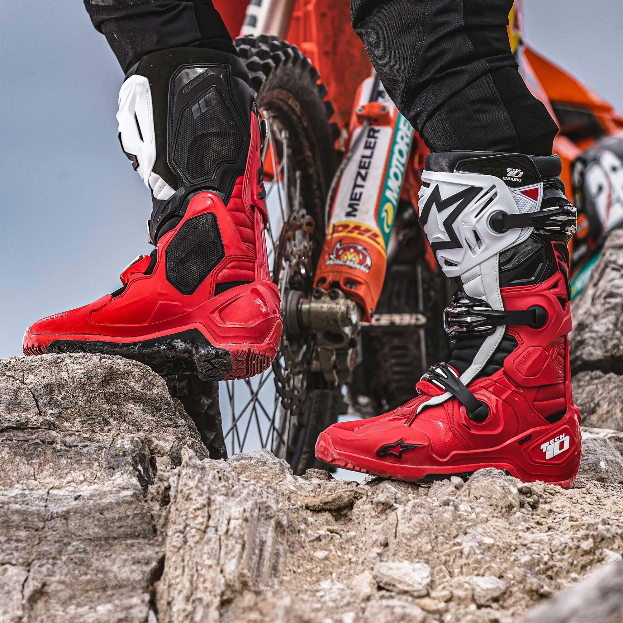 Alpinestars MX Boots - Tech 10 ENDURO (Bright Red/Black/White)