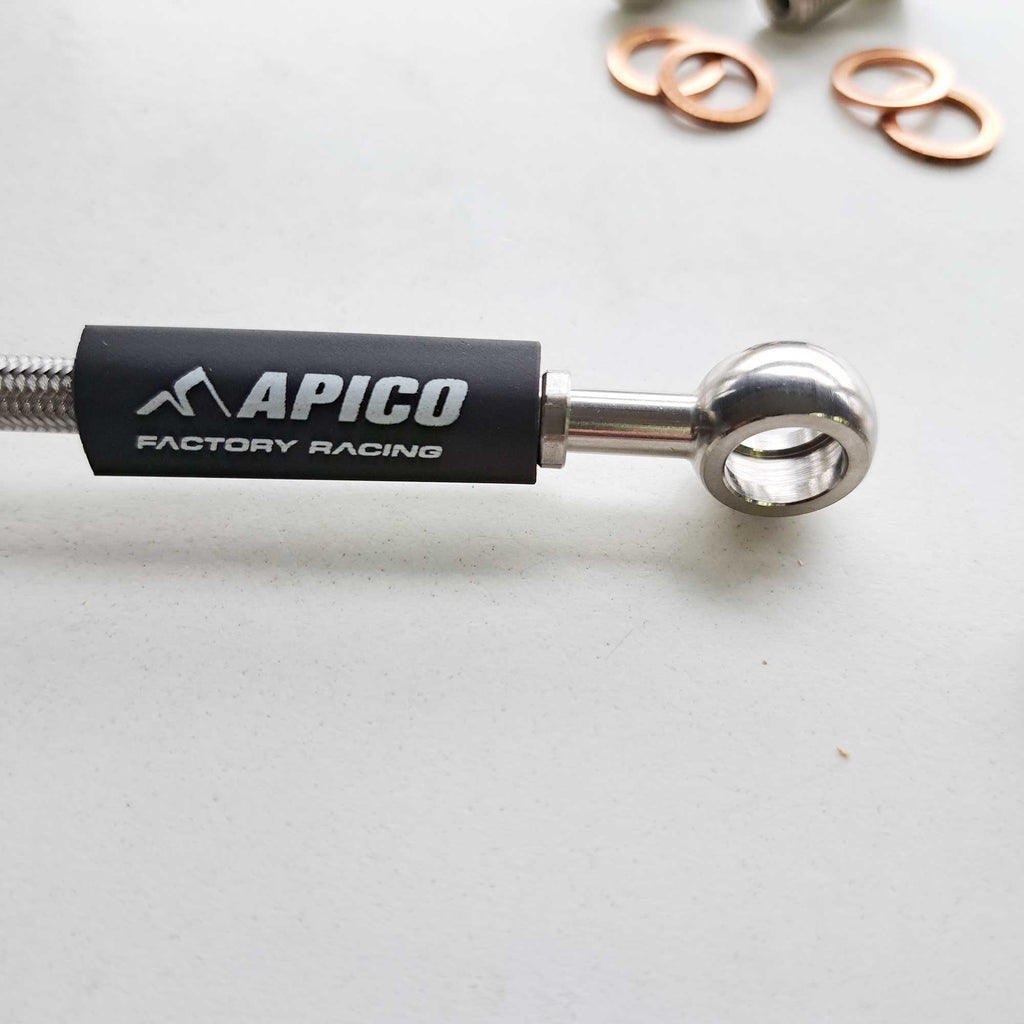 Apico - Brake Hose - Front - Gas Gas MC 125-300 24-26, MCF 250-450 24-26, EC250/300 21-26, ECF 250/350 21-26, ECF450/500 24-26, , EX250/300 24-26, EXF 250-450 24-26, Husqvarna TE 150-300 22-24, FE 250-501 22-24