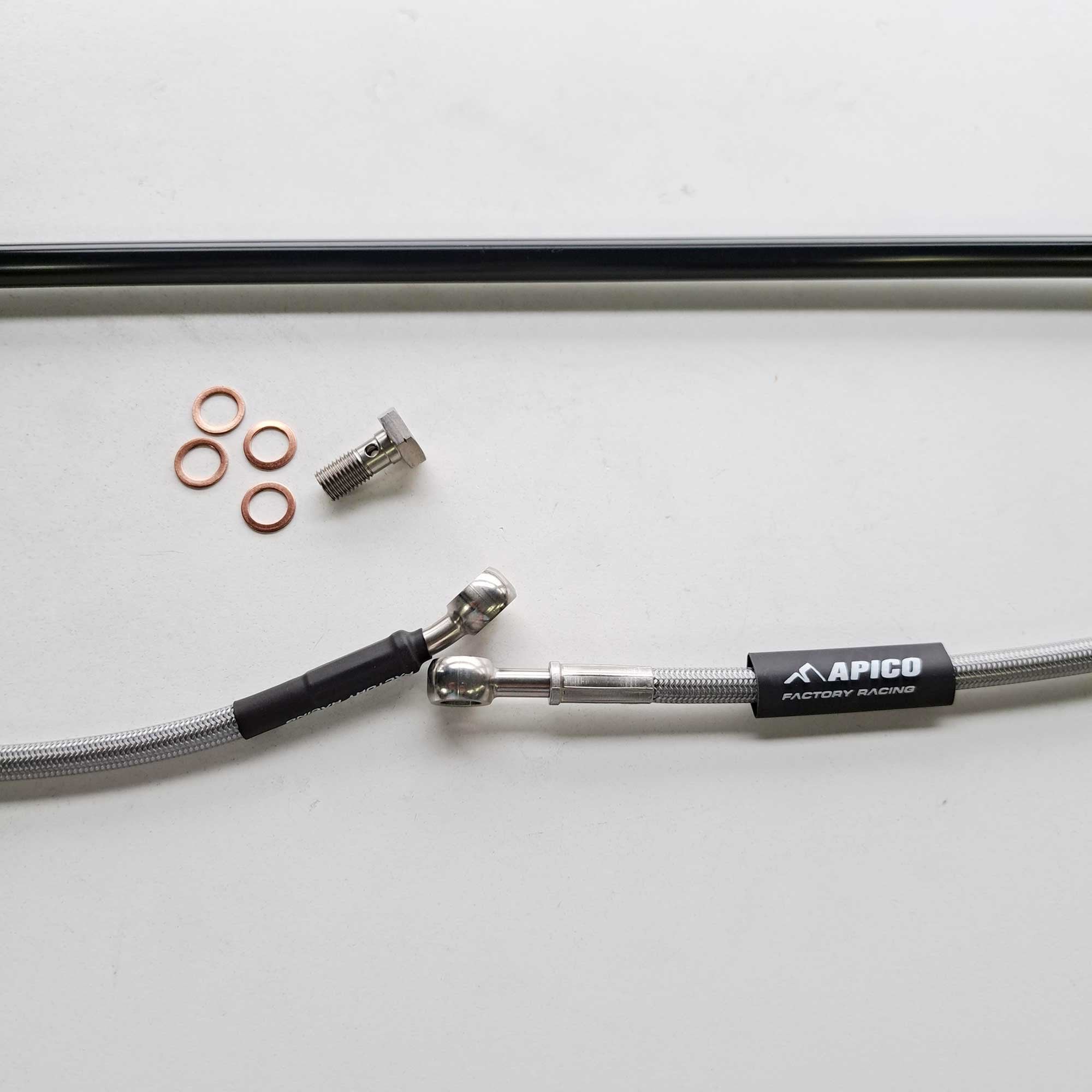 Apico - Brake Hose - Front - KTM SX85 13-20, Husqvarna TC85 14-20 (WILL FIT KTM SX65 04-22, Husqvarna TC65 04-22, Gas Gas MC65 21-22)