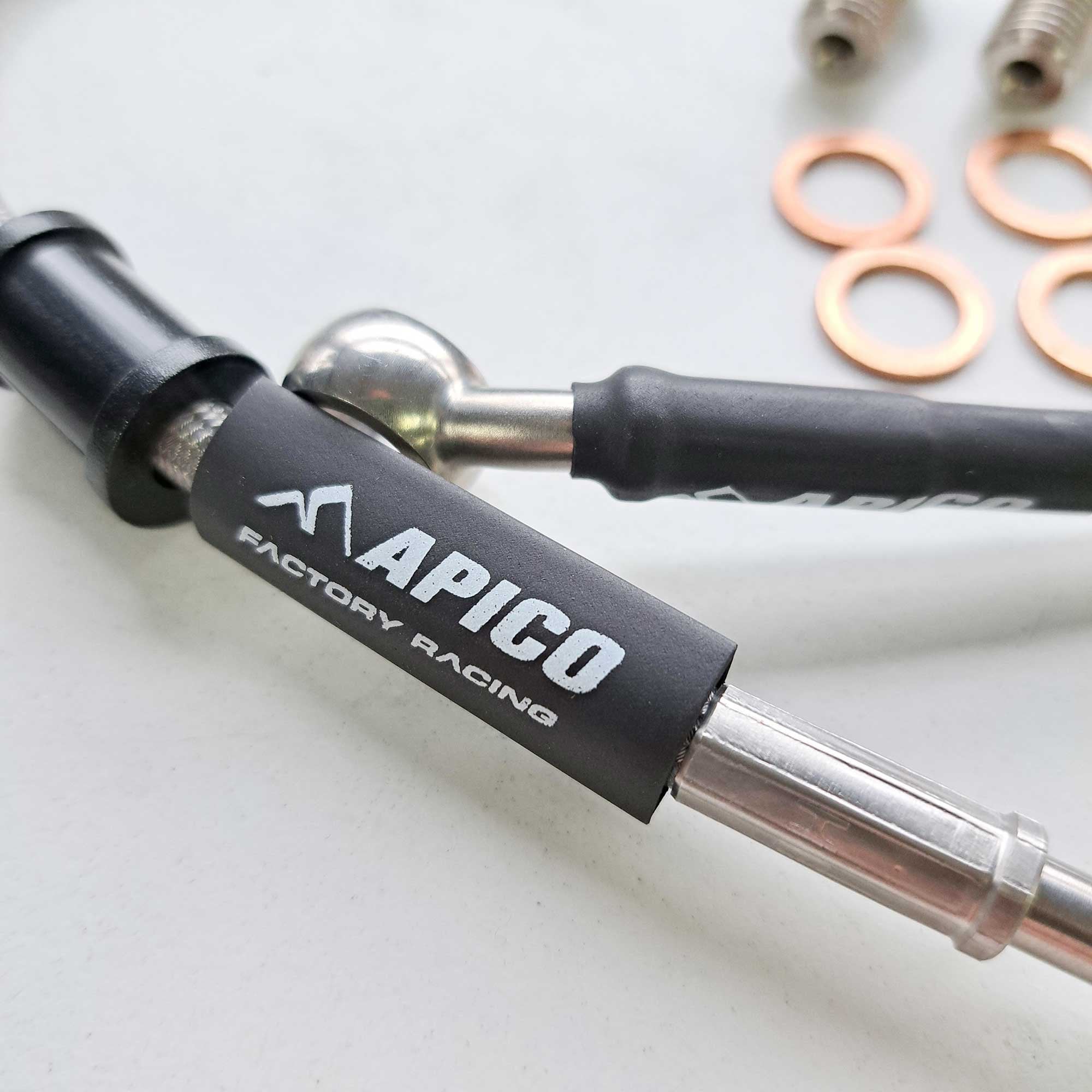 Apico - Brake Hose - Rear - CRF250 18-26, CRF450 17-26, CRF450X 19-26, CRF250RX 19-26, CRF450RX 17-26, CRF450L 19-20, CRF450RL 21-26 - Black