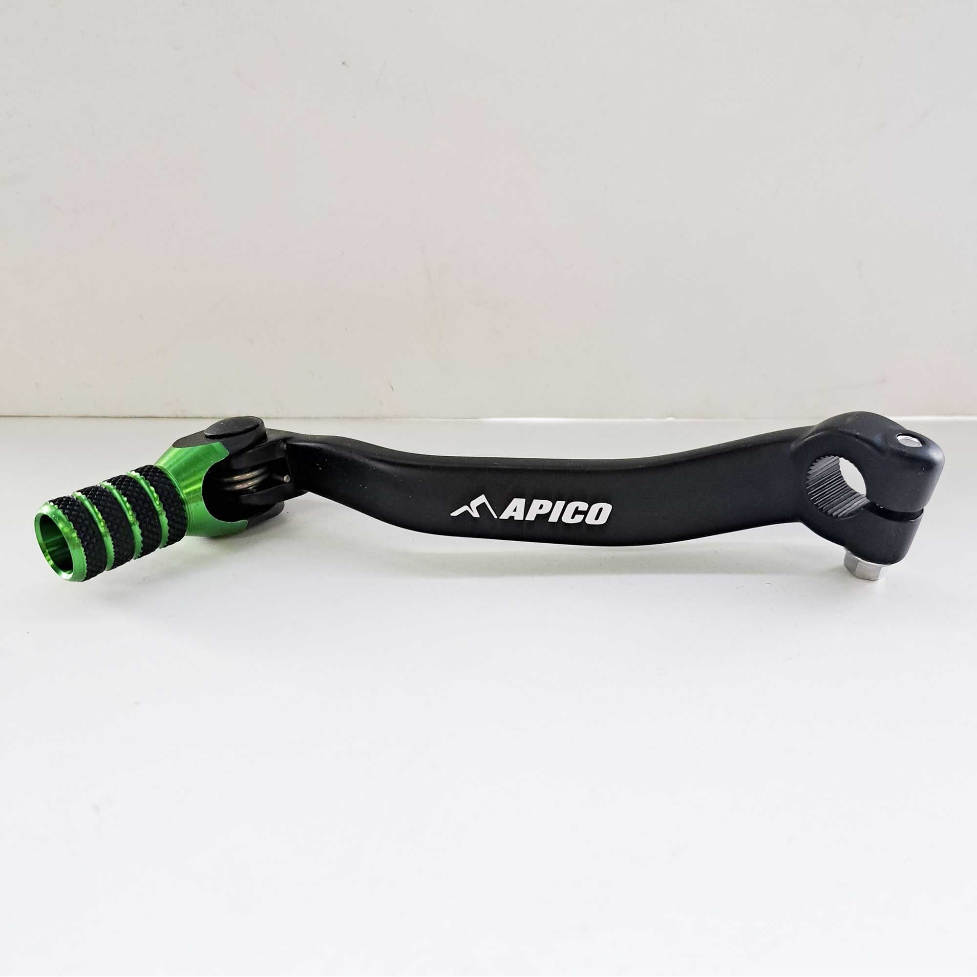 Apico - Gear Lever - Elite - KX125 03-08 - Black w/Green