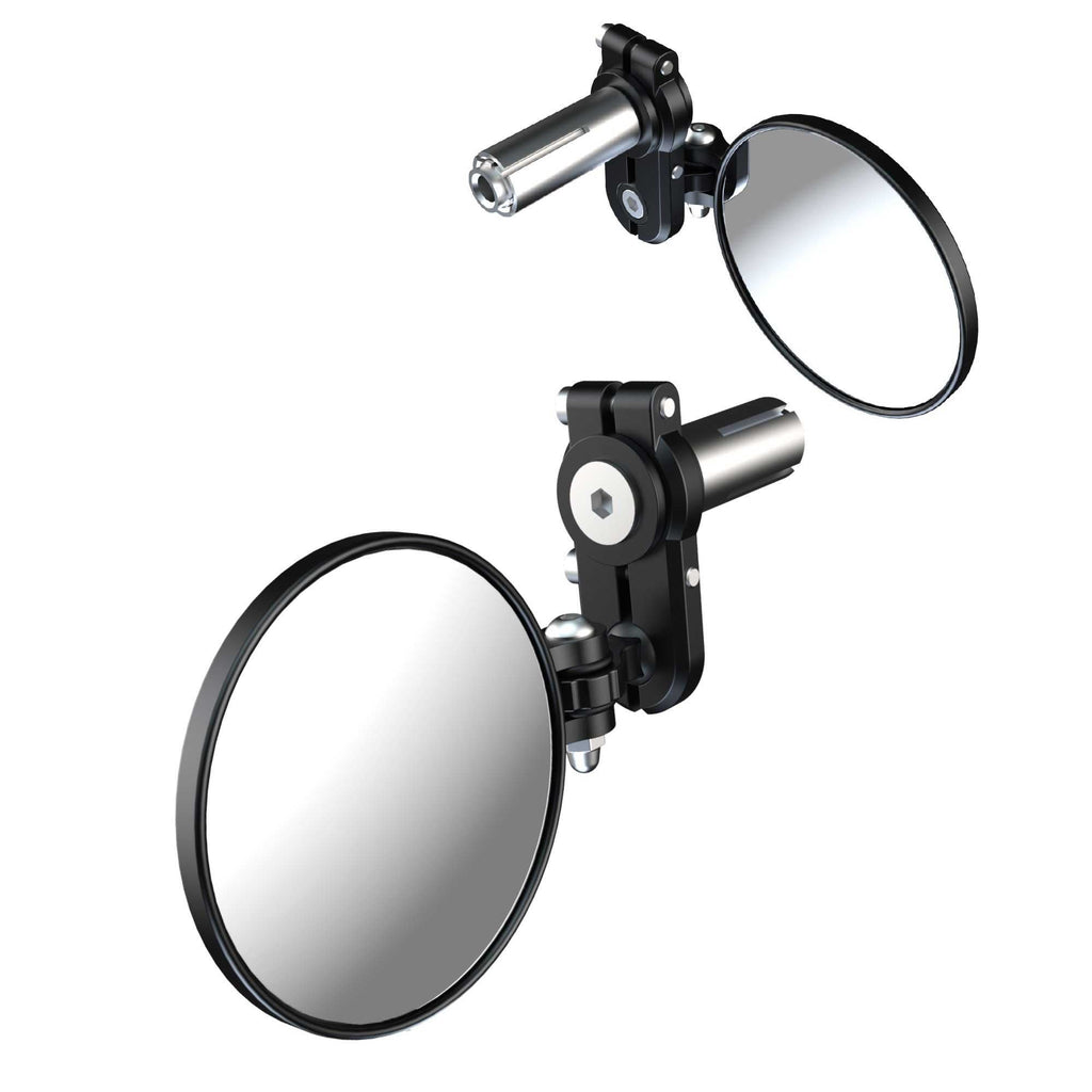Oxford - Fold-Away Bar End Mirror SET - Black (OX514)