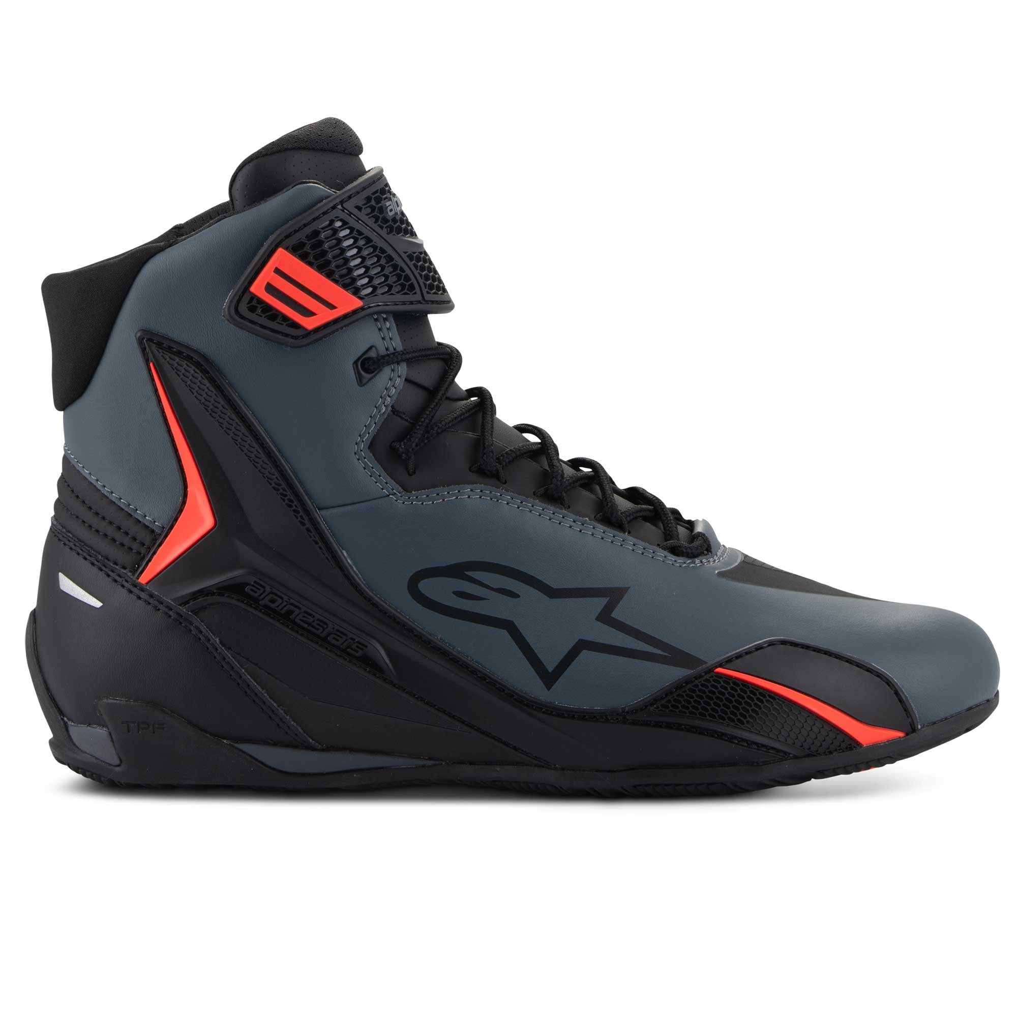 Alpinestars Faster-4 Motorcycle Riding Shoes (Black/Grey/Red Fluo)