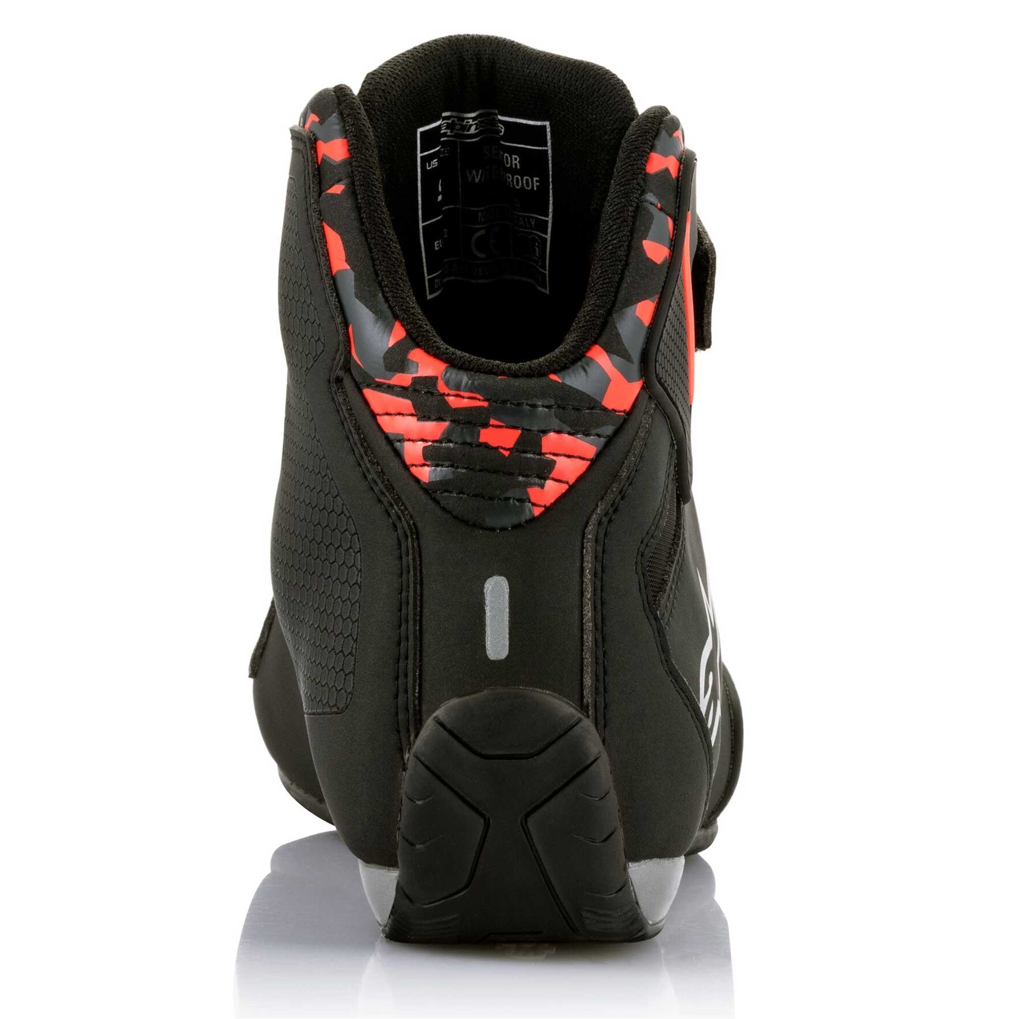 Alpinestars Sektor Waterproof Motorcycle Riding Shoes (Black/Dark Grey/Red Fluo)