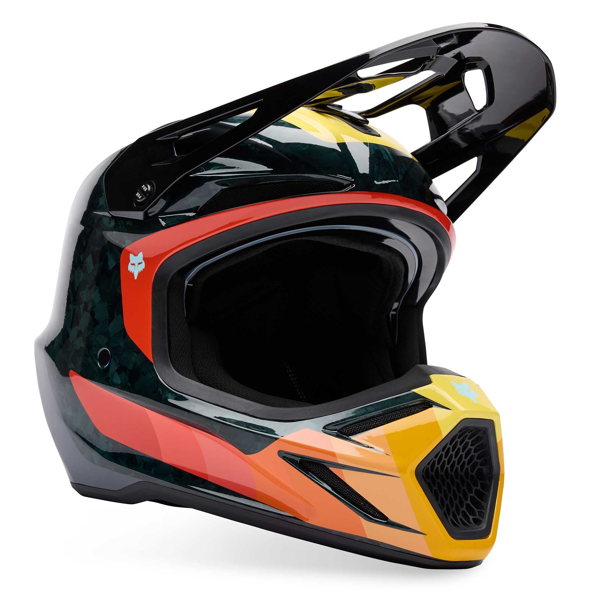FOX Racing MX | Enduro Helmet - V3 RS Carbon GRID (Black/Orange)