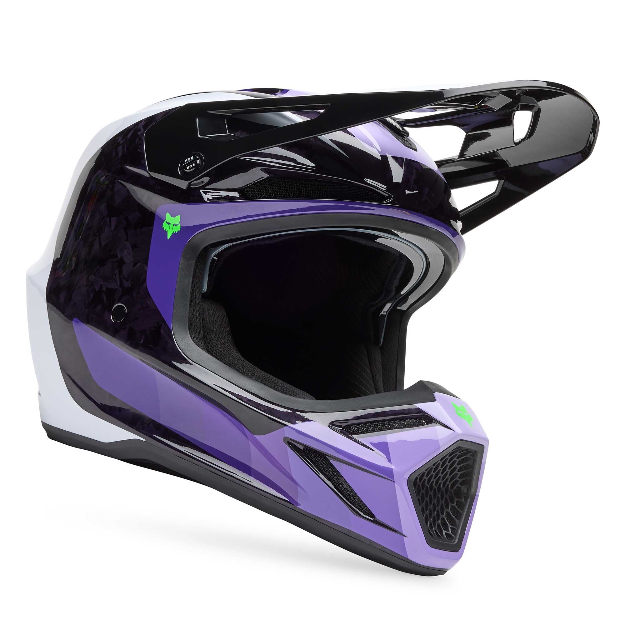 FOX Racing MX | Enduro Helmet - V3 RS Carbon GRID (Black/Purple)