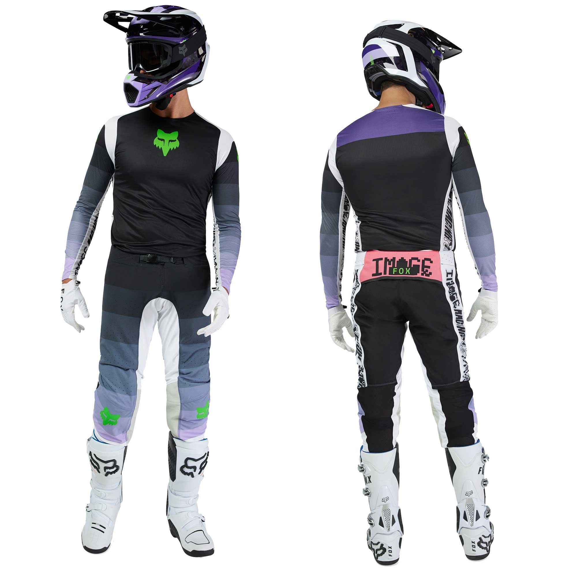 FOX (SALE) Jersey & Pant Kit - FlexAir GRID (Black/Purple)