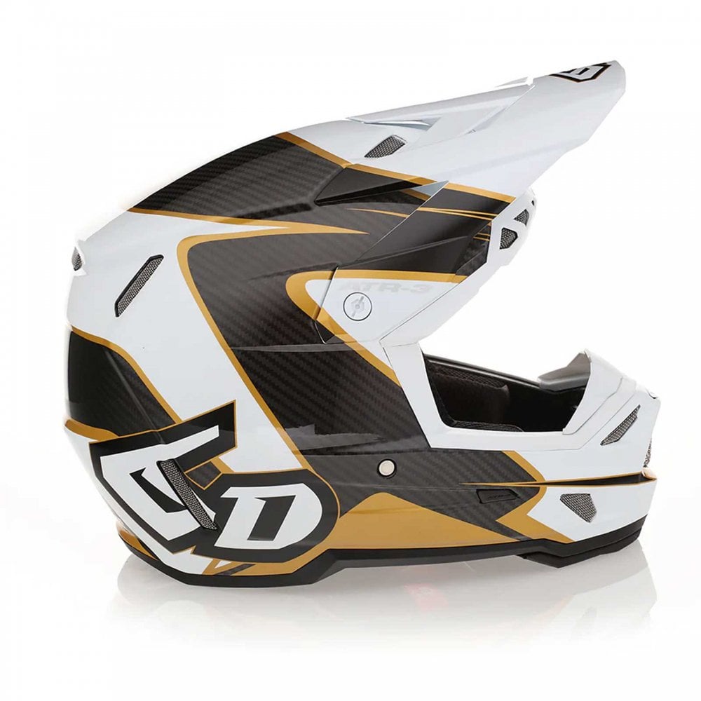 6D (MX25) Youth Helmet - ATR-3Y - WAVE (White/Gold)