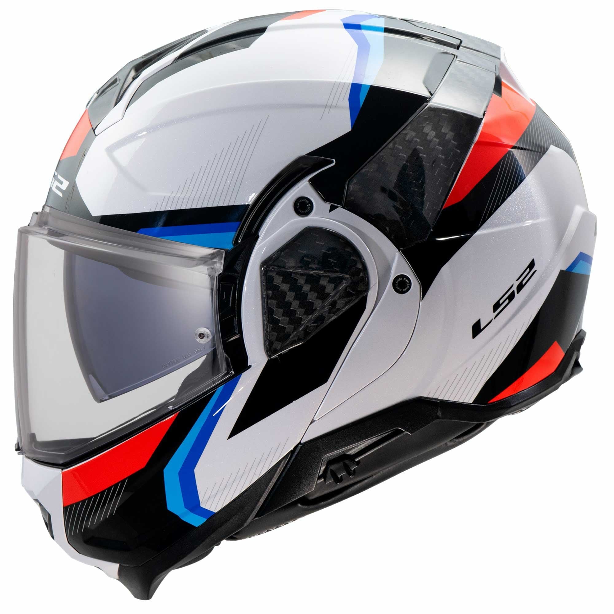 LS2 Motorcycle Touring Flip Over Helmet - FF910 Advant 2 - Triple (White/Blue/Red)