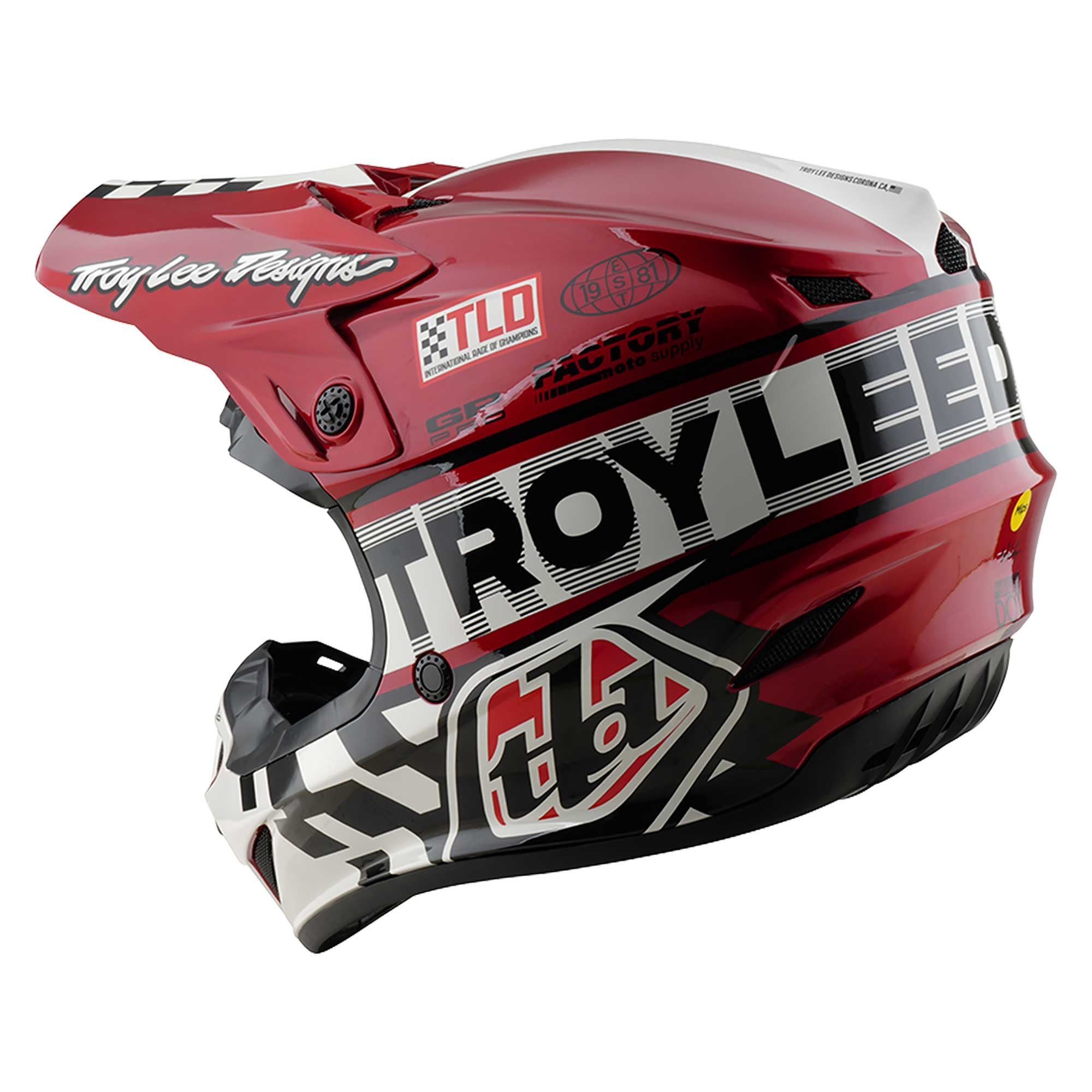 Troy Lee Motocross Helmet - GP Pro MIPS - FIFTY-50 (White/Red)