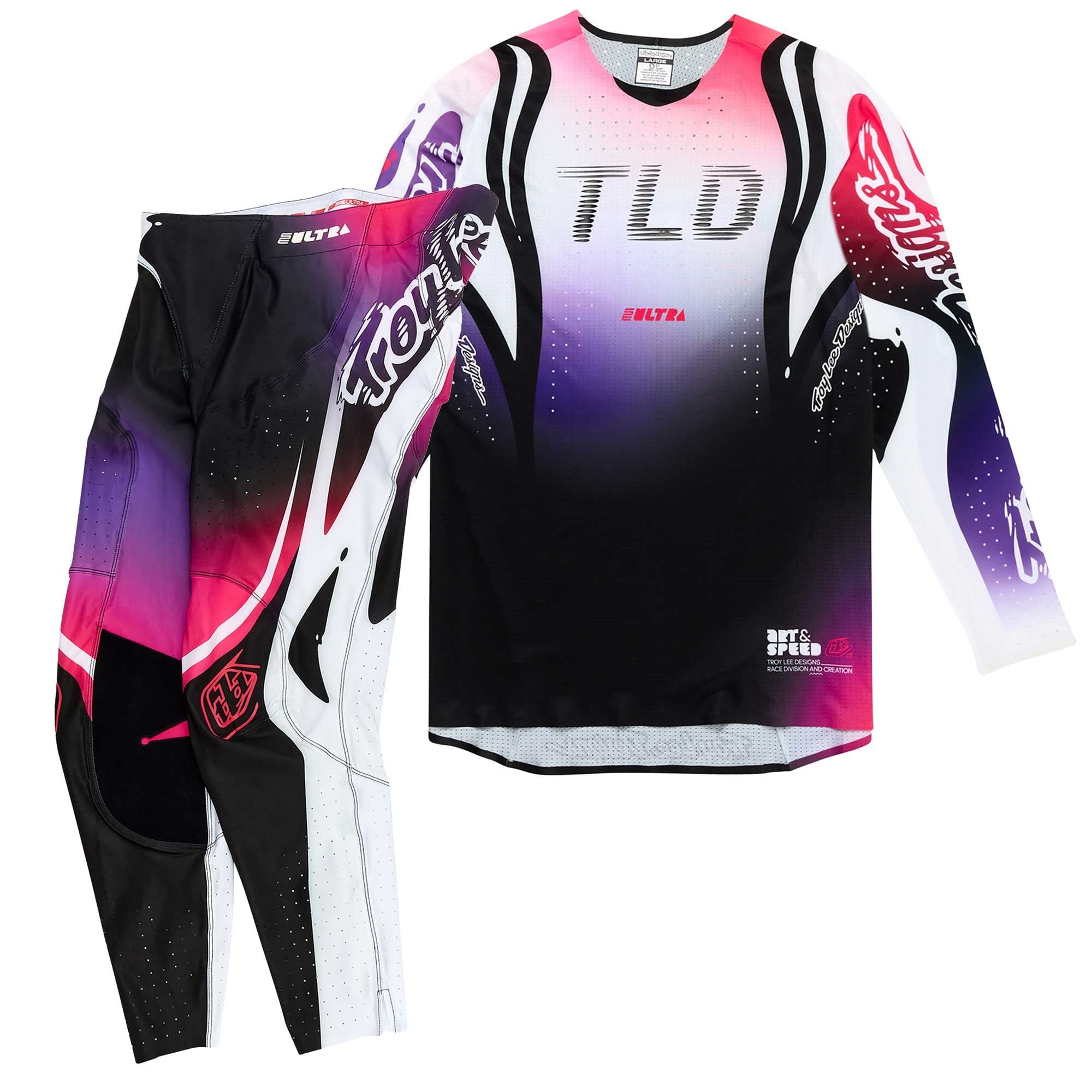 Troy Lee Motocross Jersey & Pant Kit Deal - SE Ultra DRIP (Black/Purple)