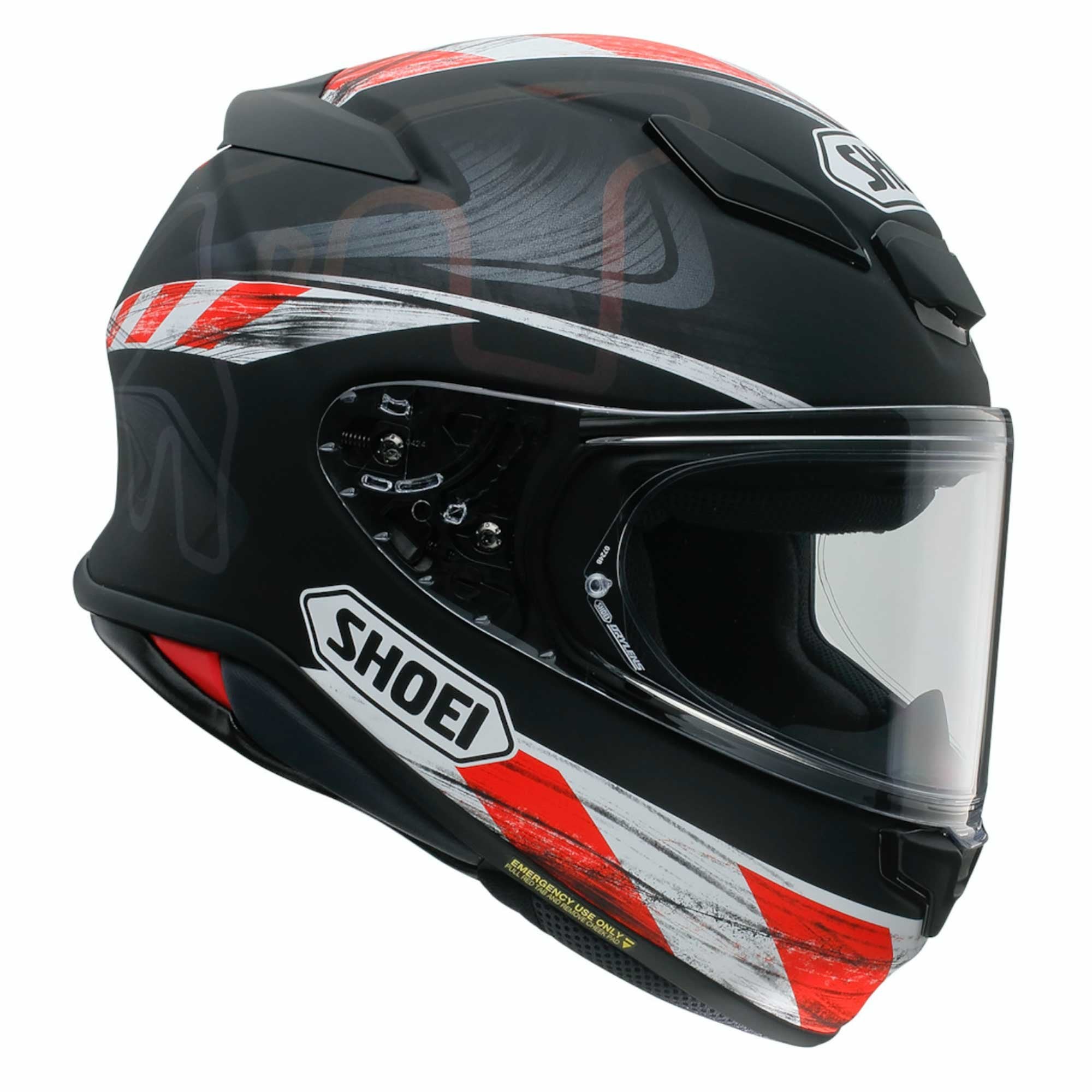 Shoei NXR2 Knee Down TC5 Motorcycle Helmet (Matt Black/Red)