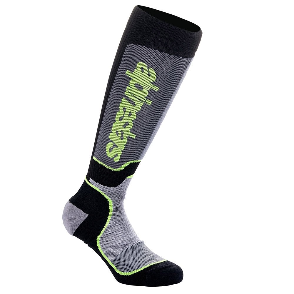 Alpinestars (MX26) Youth Socks - MX Plus (Black/Grey/Yellow Fluo)