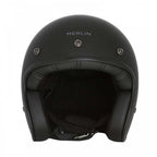 Merlin (2025) Open Face Helmet - Blackbird Jet - Naked (Matt Black)
