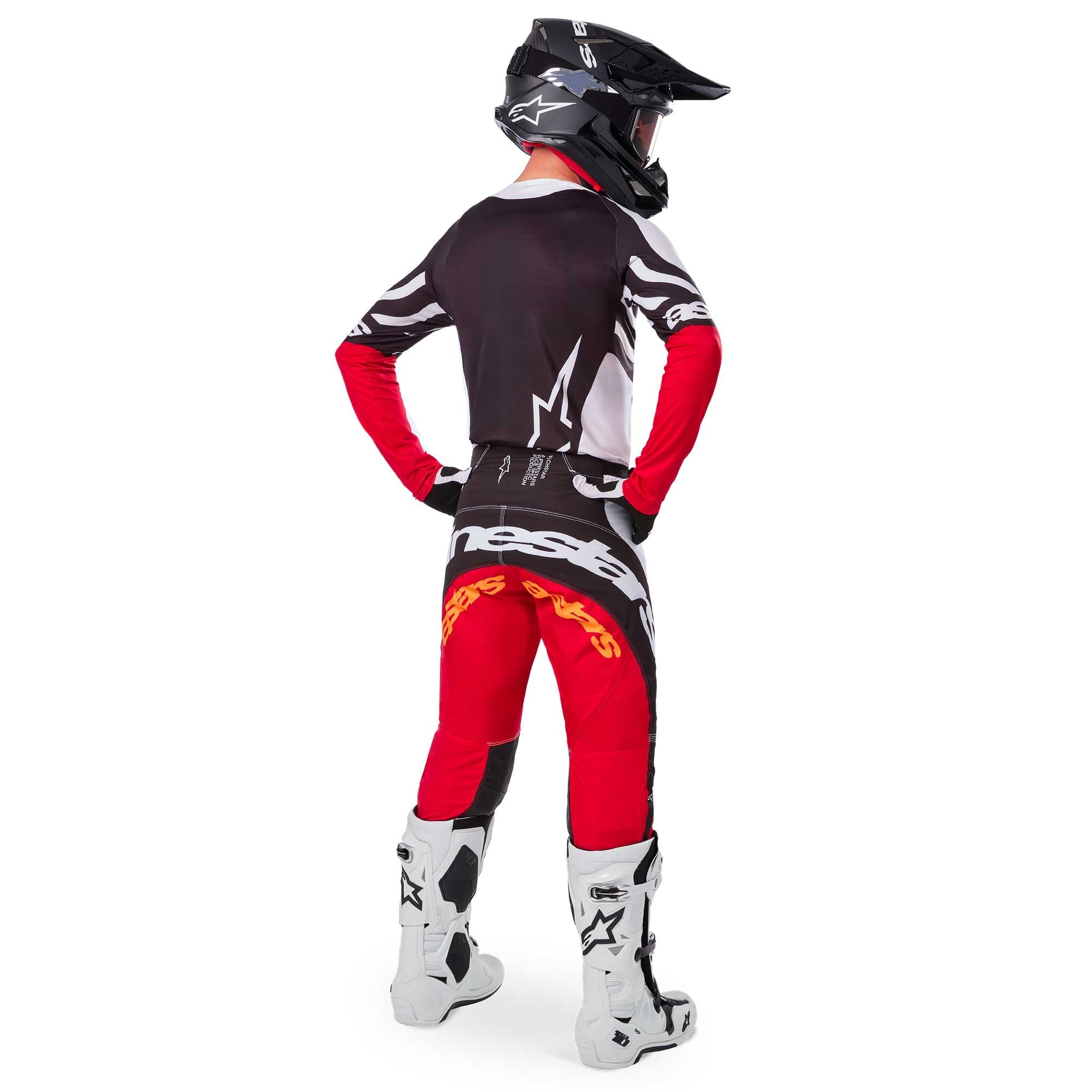Alpinestars MX Jersey & Pant Kit - Techstar DEEP Limited Edition (Black/White/HighRed)