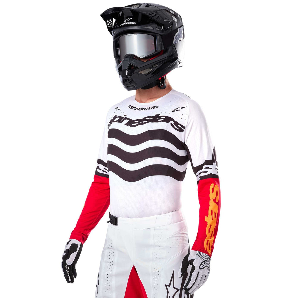Alpinestars MX Jersey & Pant Kit - Techstar DEEP Limited Edition (Black/White/HighRed)