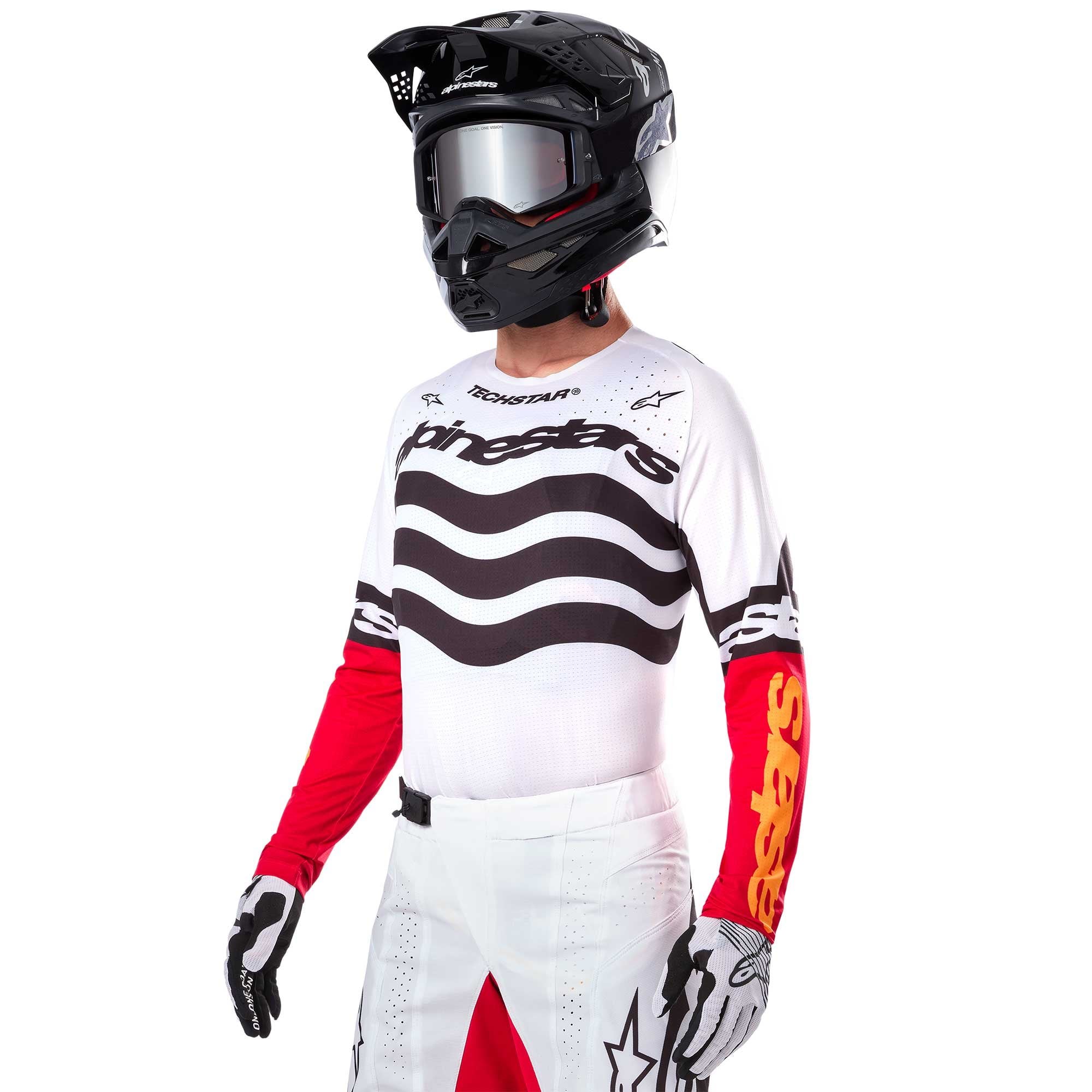 Alpinestars MX Jersey & Pant Kit - Techstar DEEP Limited Edition (Black/White/HighRed)