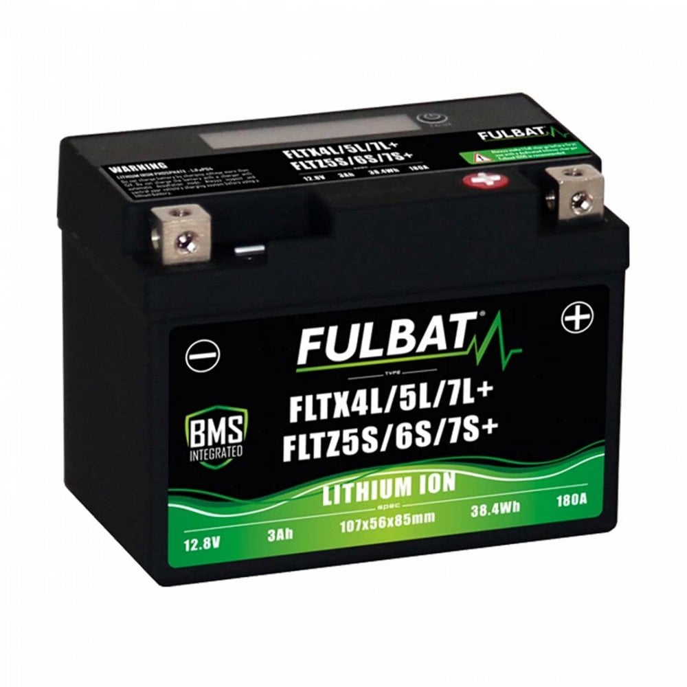 Fulbat Battery Lithium - 180CCA - FLTX4L/5L/7L+ / FLTZ5S/6S/7S+ (Higher Power +Version) Can replace : YT4L-B, YTX4L-BS, YTZ5S, YTX5L-BS, FTZ6S, YTX7L-BS, YTZ7S, YTZ7V, YTZ8V) - KTM 16-22 & 23-26