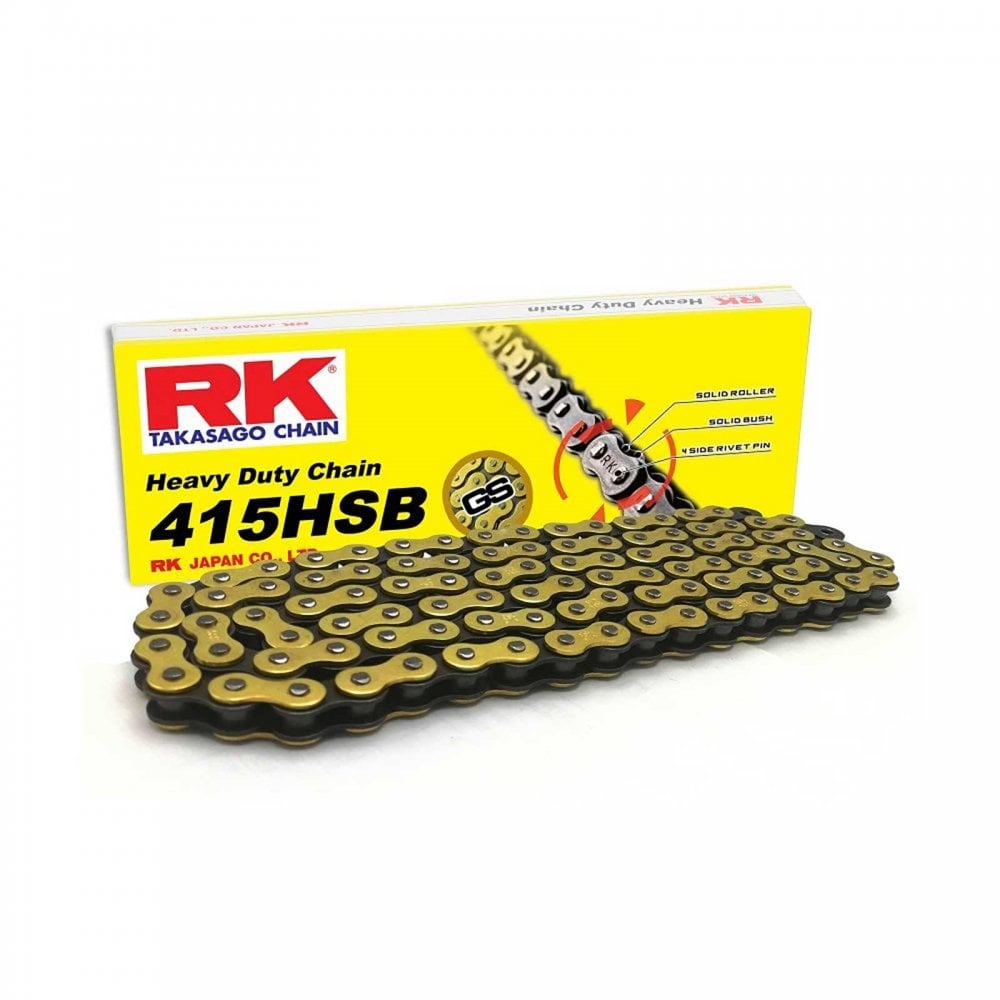 Aill Rk RK Takasago - Chain - 415 x 134L - Gold/Gold - HSB - Parts – Off Road World