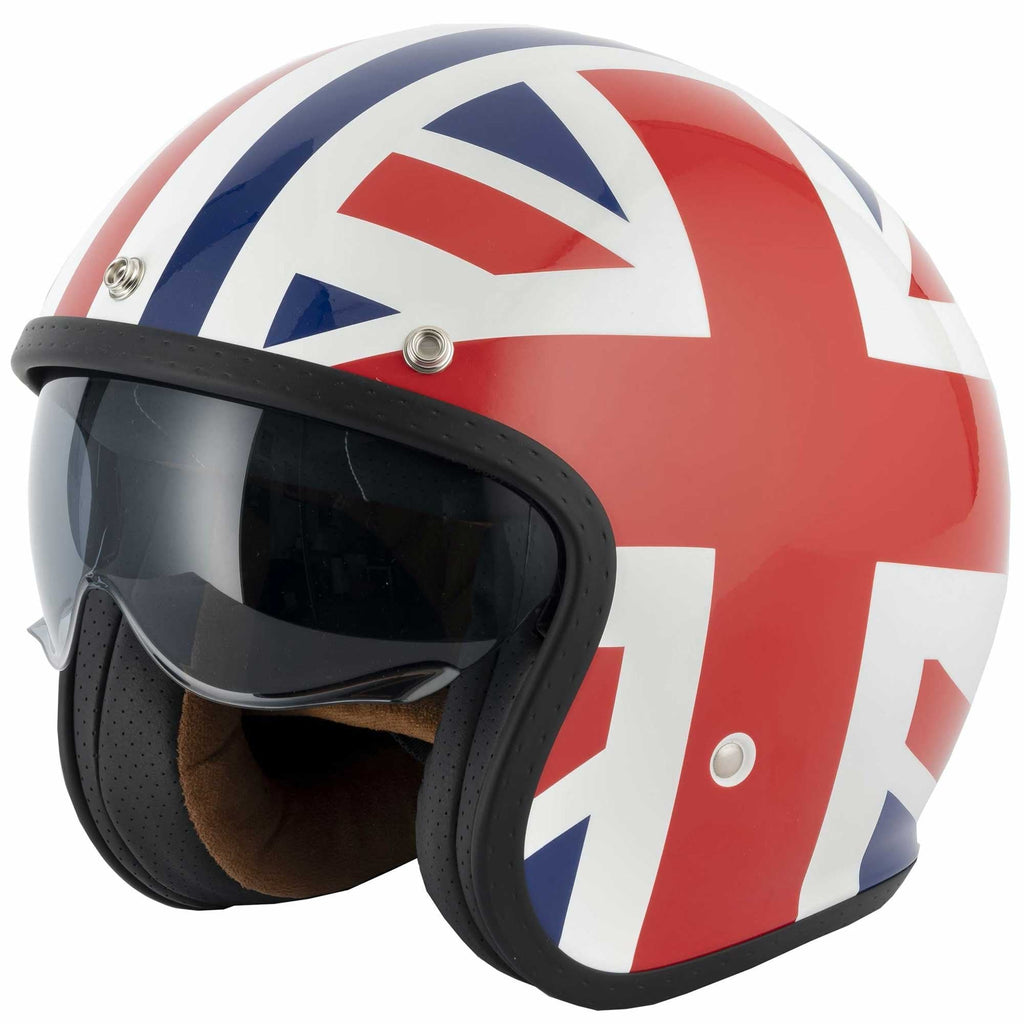 Vcan (2025) Helmet - H589 **With Peak** (Union Jack Gloss)