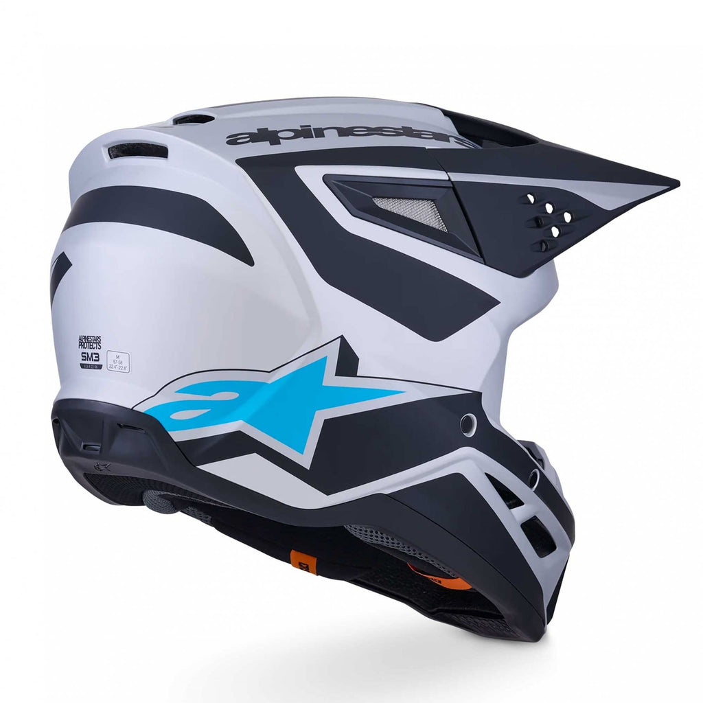 Alpinestars (MX26) MX Helmet - S-M3 HEAT (Silver/Blue/Black Matt)