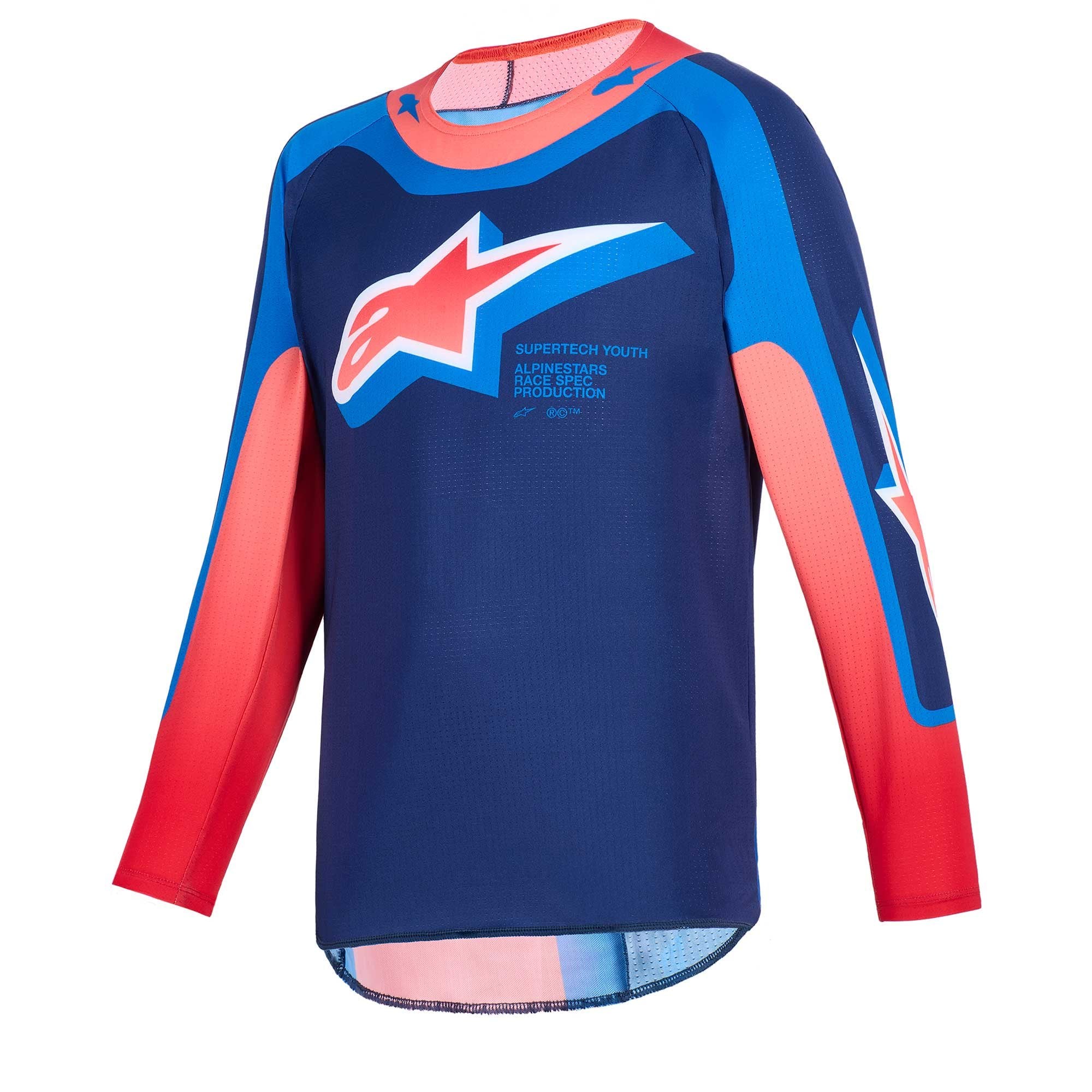 Alpinestars (MX26) Youth MX Jersey - SuperTech VISTA (Dark Navy/Hot Coral/Cobalt)