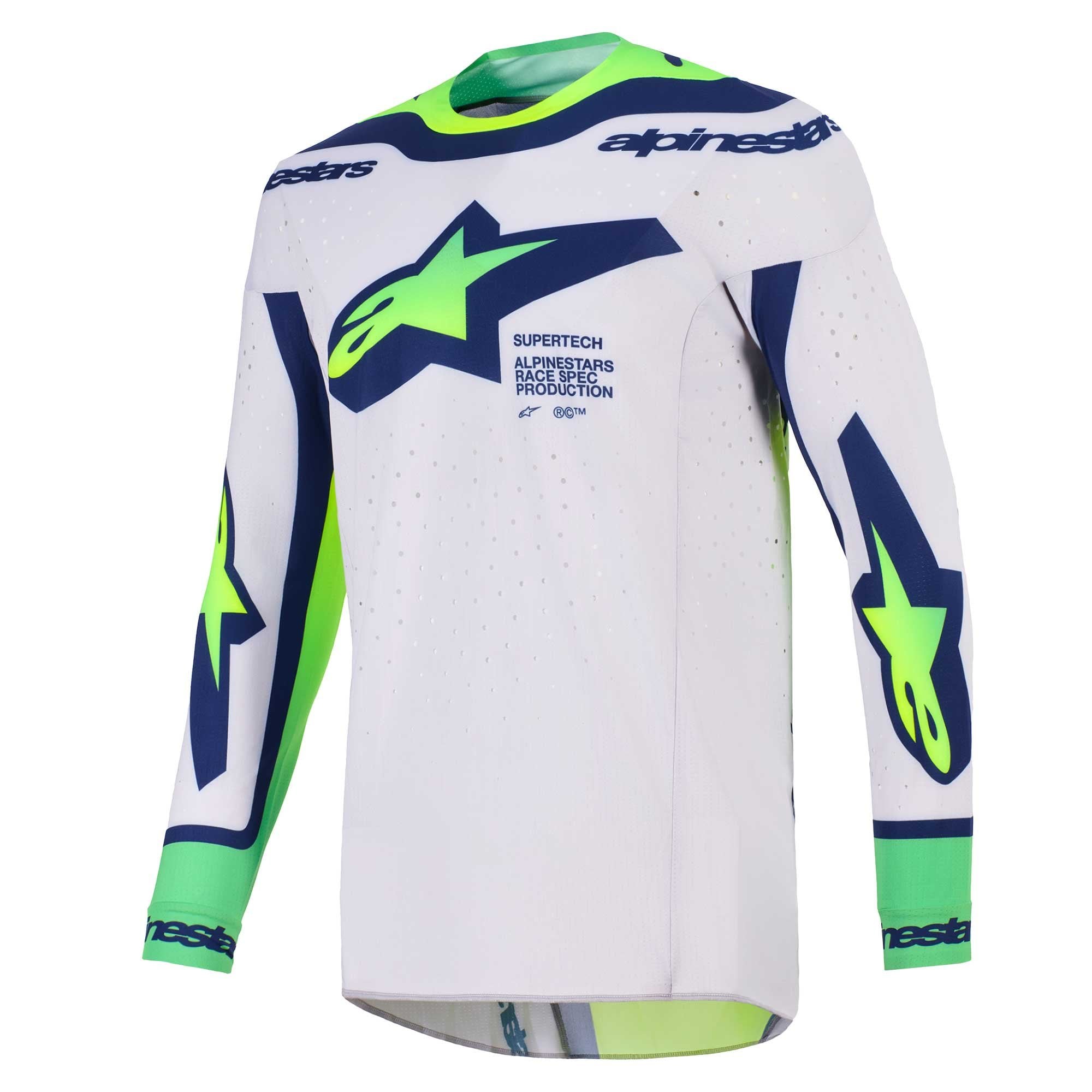 Alpinestars MX Jersey & Pant Kit Deal - SuperTech VISTA (Light Grey/Yellow Fluo/Blue)
