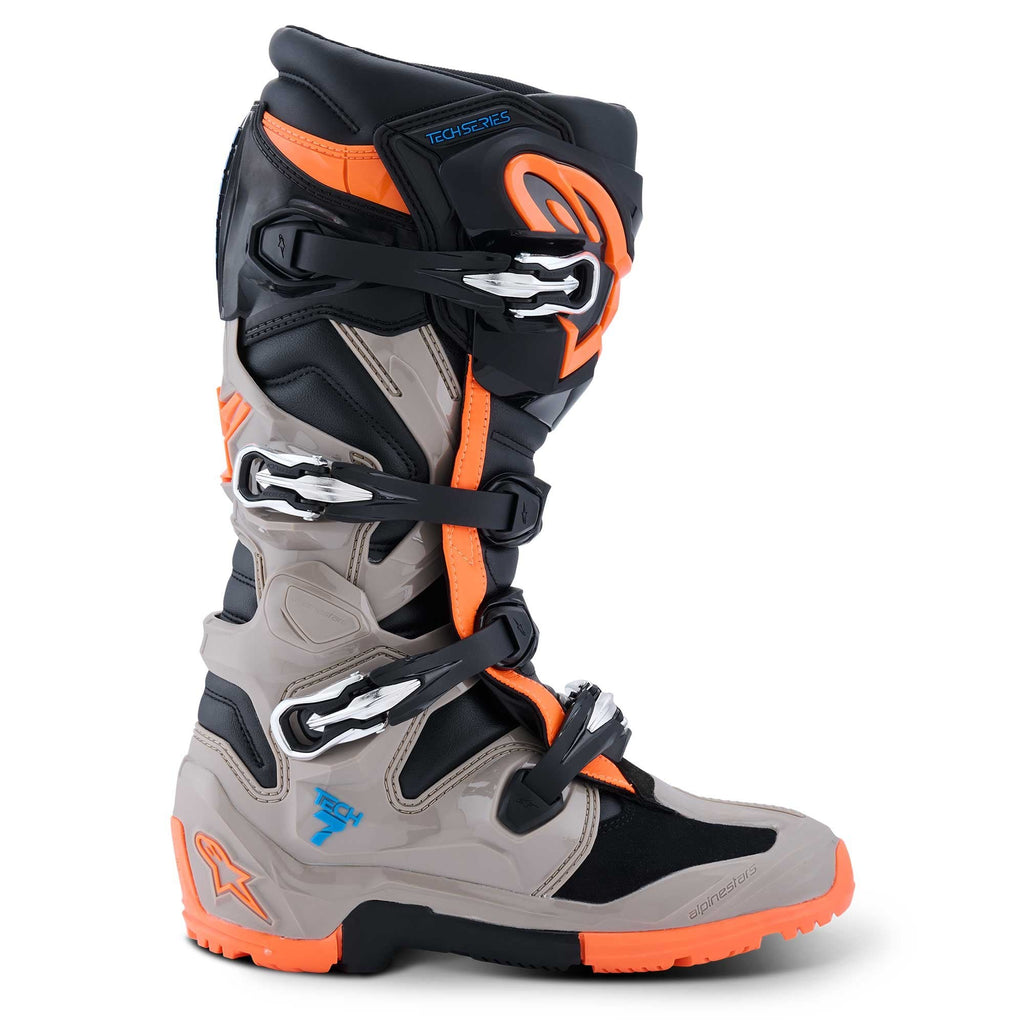 Alpinestars MX Boots - Tech 7 ENDURO **NEW Model** (Black/Warm Grey/Orange Fluo)
