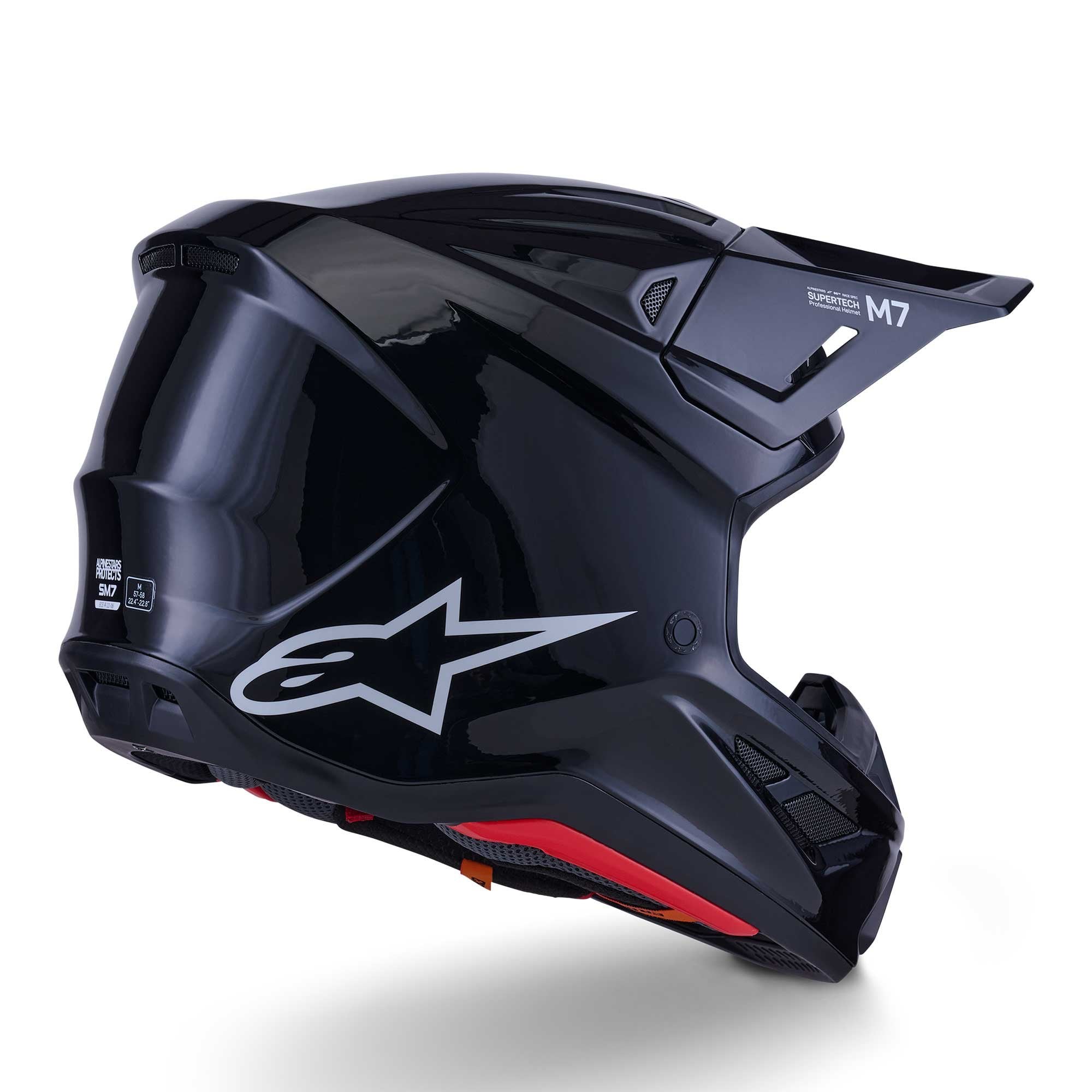 Alpinestars (MX26) MX Helmet - S-M7 SOLID (Black Gloss)