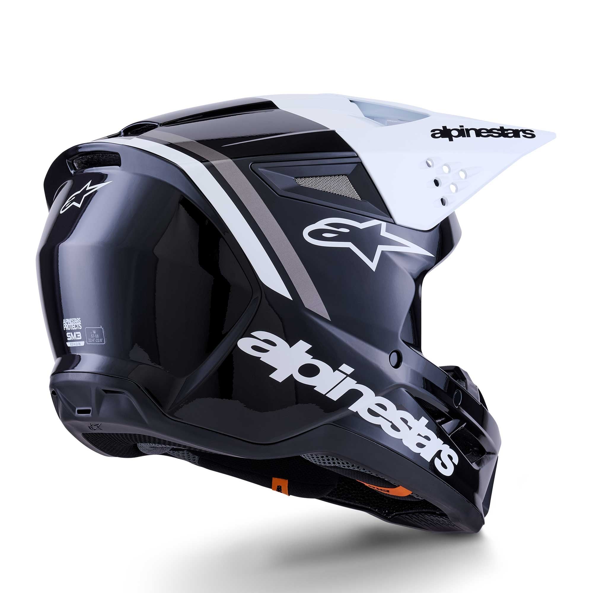 Alpinestars (MX26) MX Helmet - S-M3 RADIUM (Black/White/Grey Gloss)