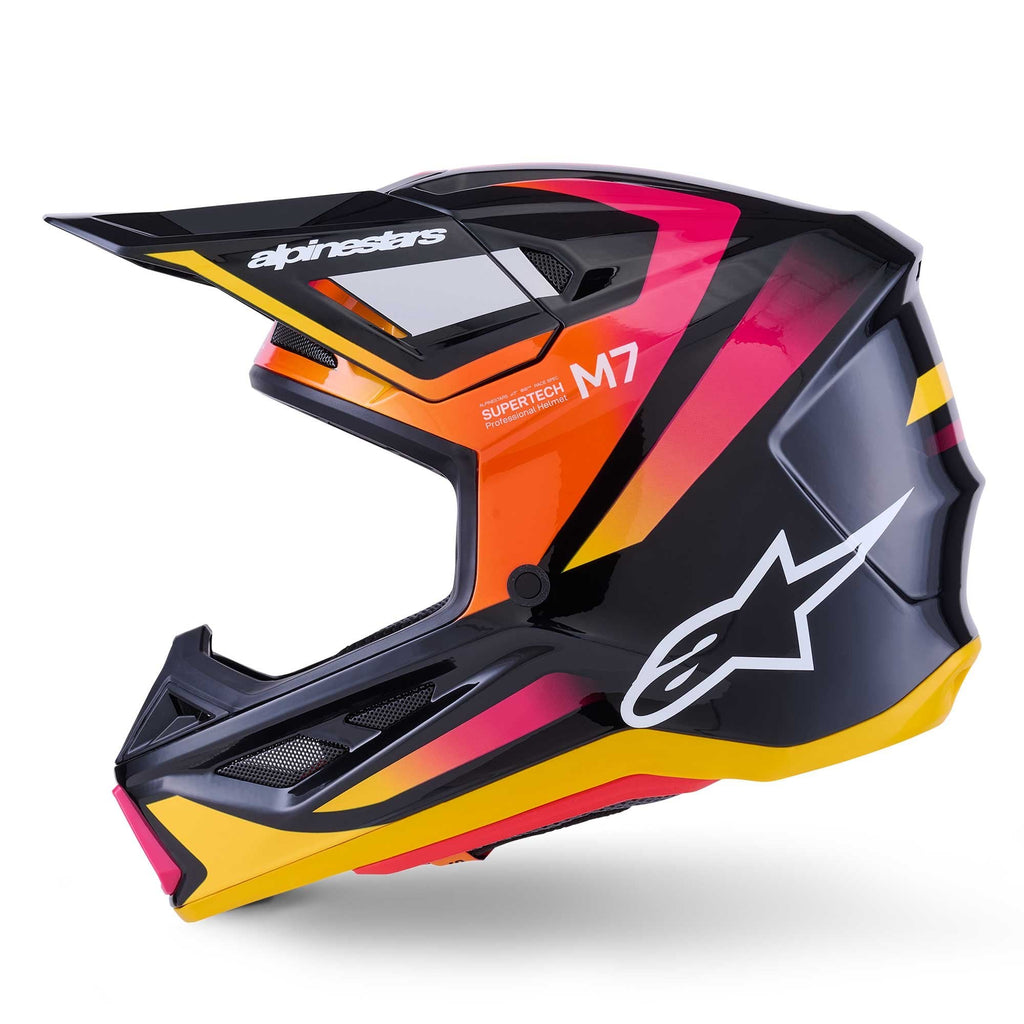 Alpinestars (MX26) MX Helmet - S-M7 RISE (Black/Yellow/Pink Gloss)
