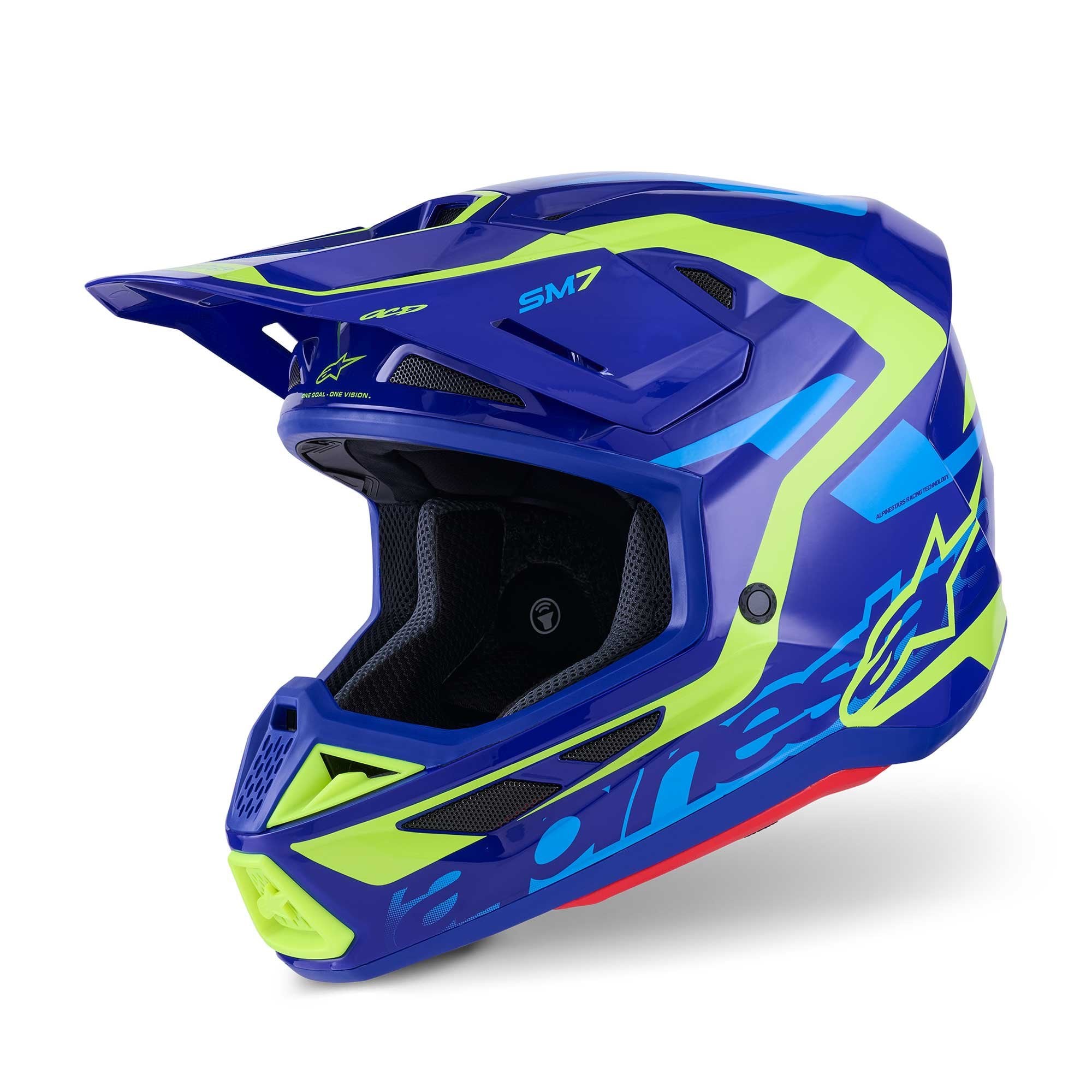 Alpinestars (MX26) MX Helmet - S-M7 DEED (Blue/Yellow Fluo Gloss)