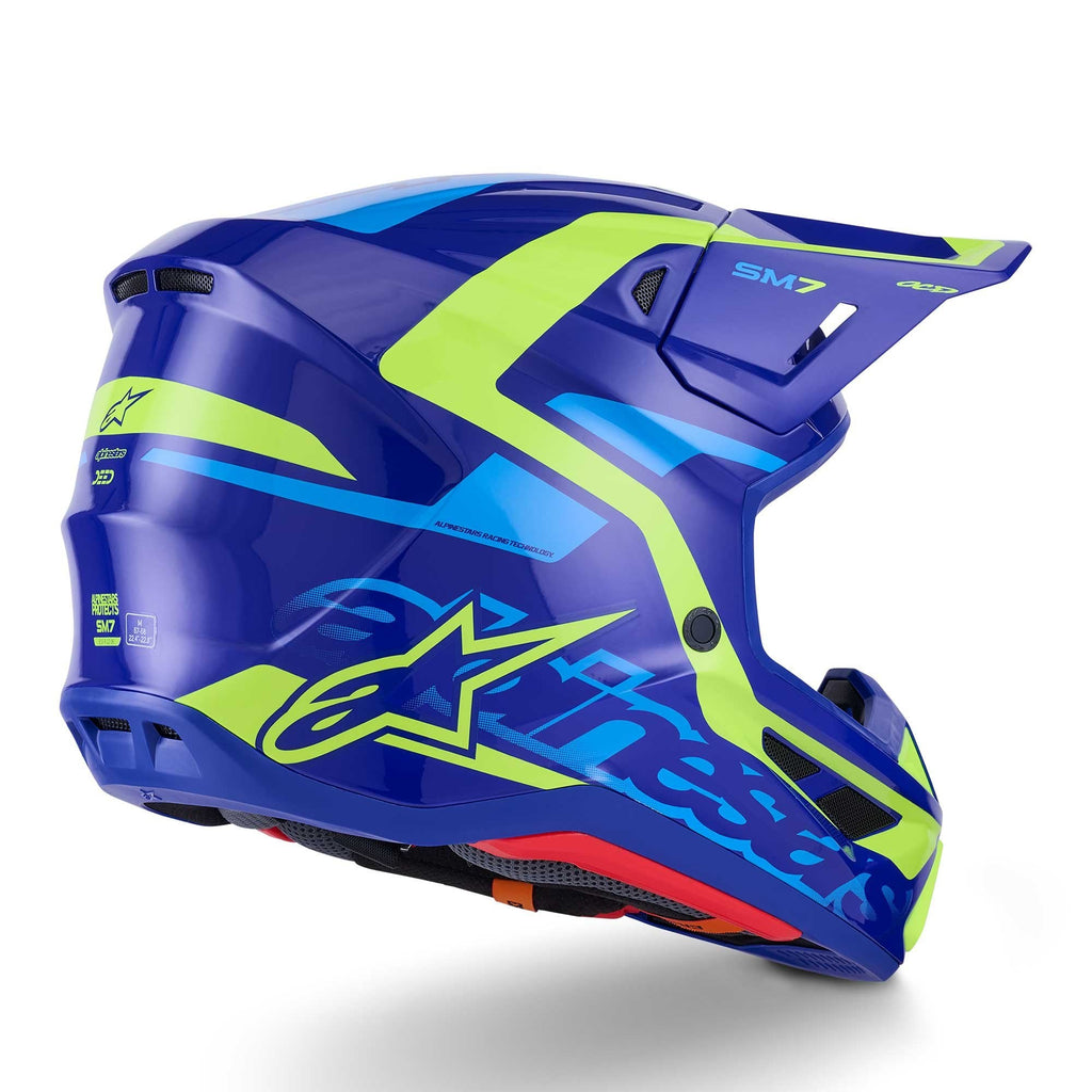Alpinestars (MX26) MX Helmet - S-M7 DEED (Blue/Yellow Fluo Gloss)