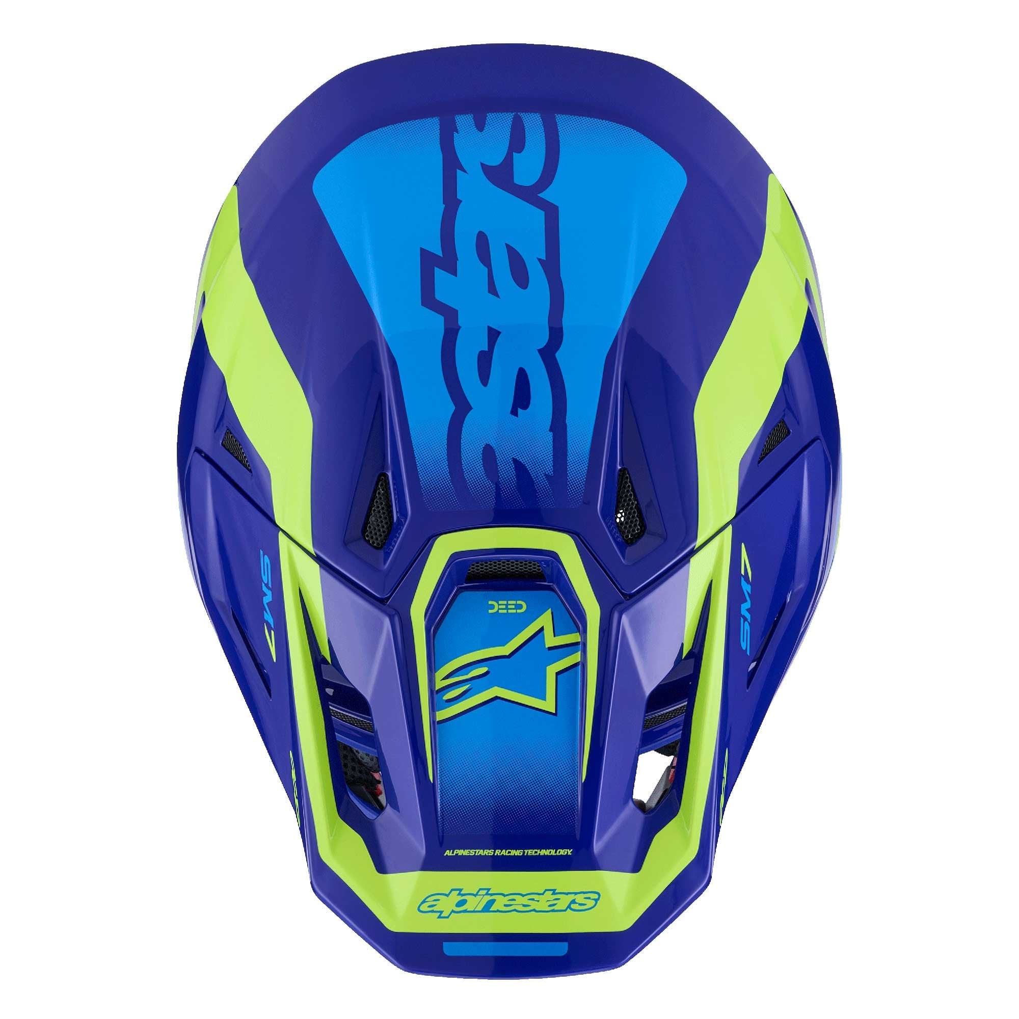 Alpinestars (MX26) MX Helmet - S-M7 DEED (Blue/Yellow Fluo Gloss)