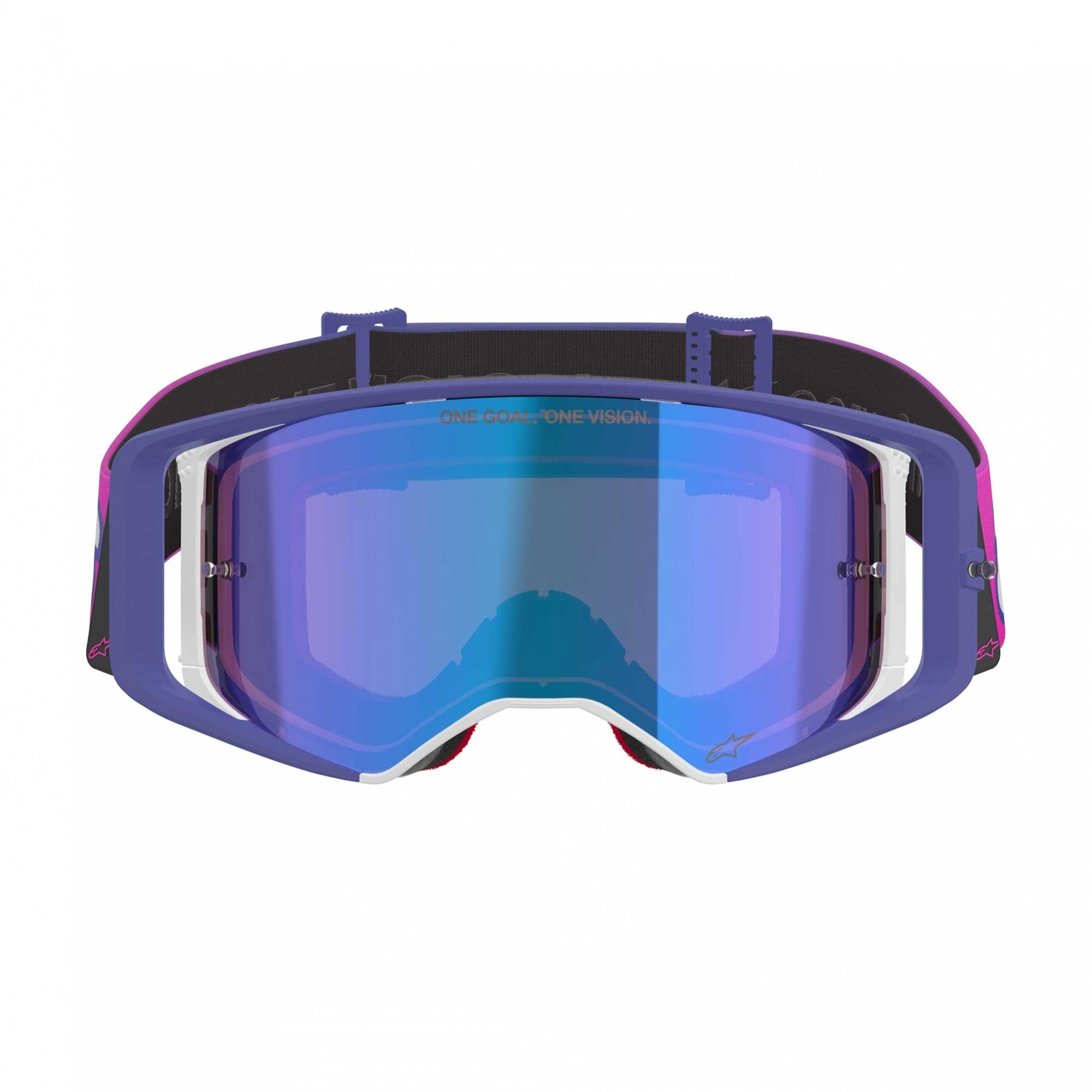 Alpinestars MX | MTB Vision SuperTech Goggles VISTA (Purple/Pink Fluo) Mirror Blue Lens