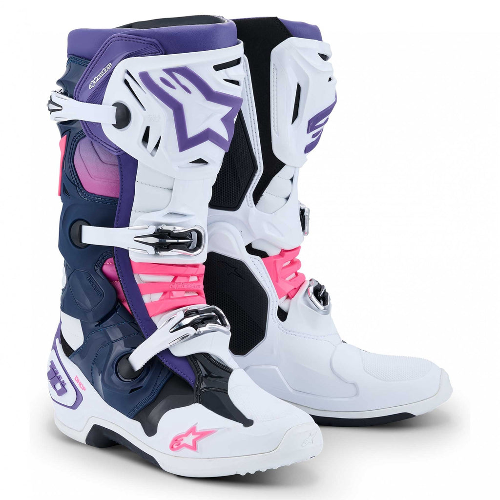 Alpinestars (MX26) MX Boots - Tech 10 (White/Violet/Navy Blue/Pink Fluo)