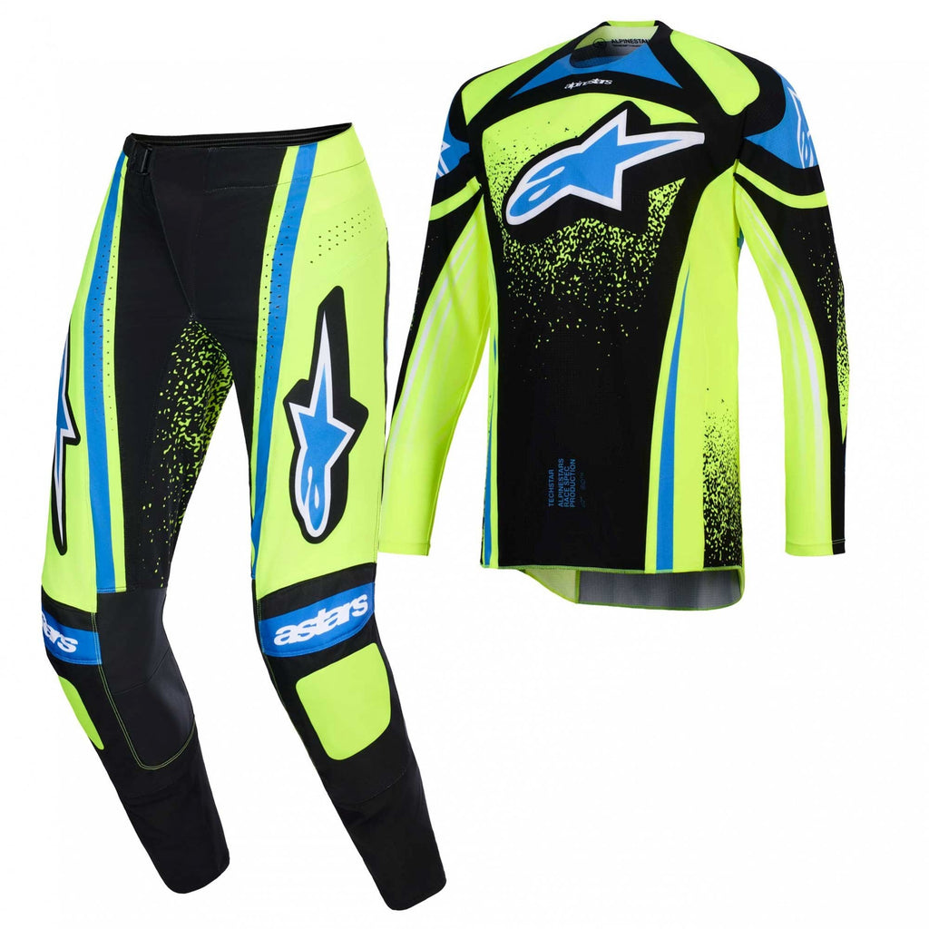 Alpinestars MX Jersey & Pant Kit Deal - TechStar NOMUR (Dark Navy/Yellow Fluo/UCLA Blue)