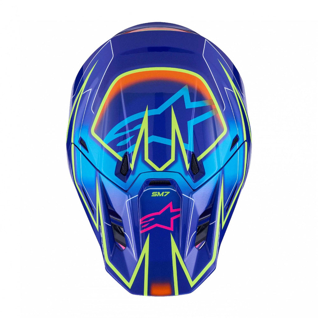 Alpinestars (MX26) MX Helmet - S-M7 CAST (Blue/Pink/Yellow Fluo Gloss)