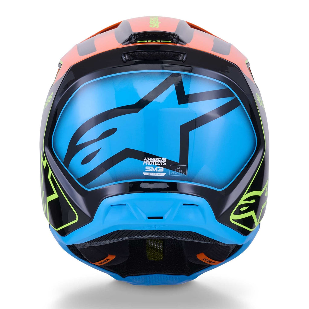 Alpinestars (SALE) MX Helmet - S-M3 FRAY (Black/Orange/Yellow Fluo Gloss)