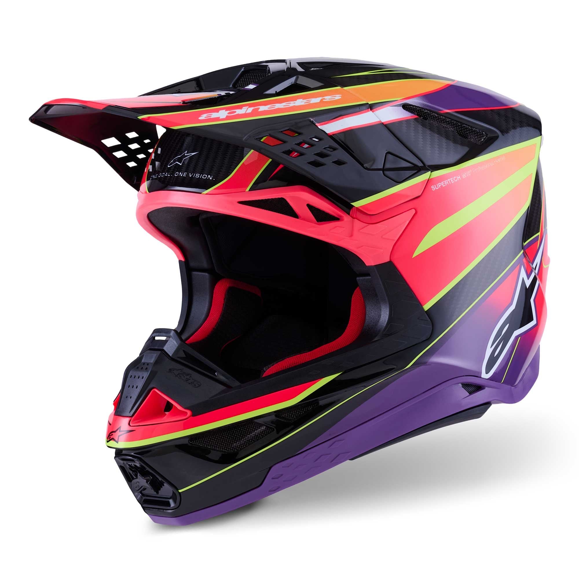 Alpinestars S-M10 MX Helmet - ERA (Pink/Violet/Yellow Fluo Gloss)